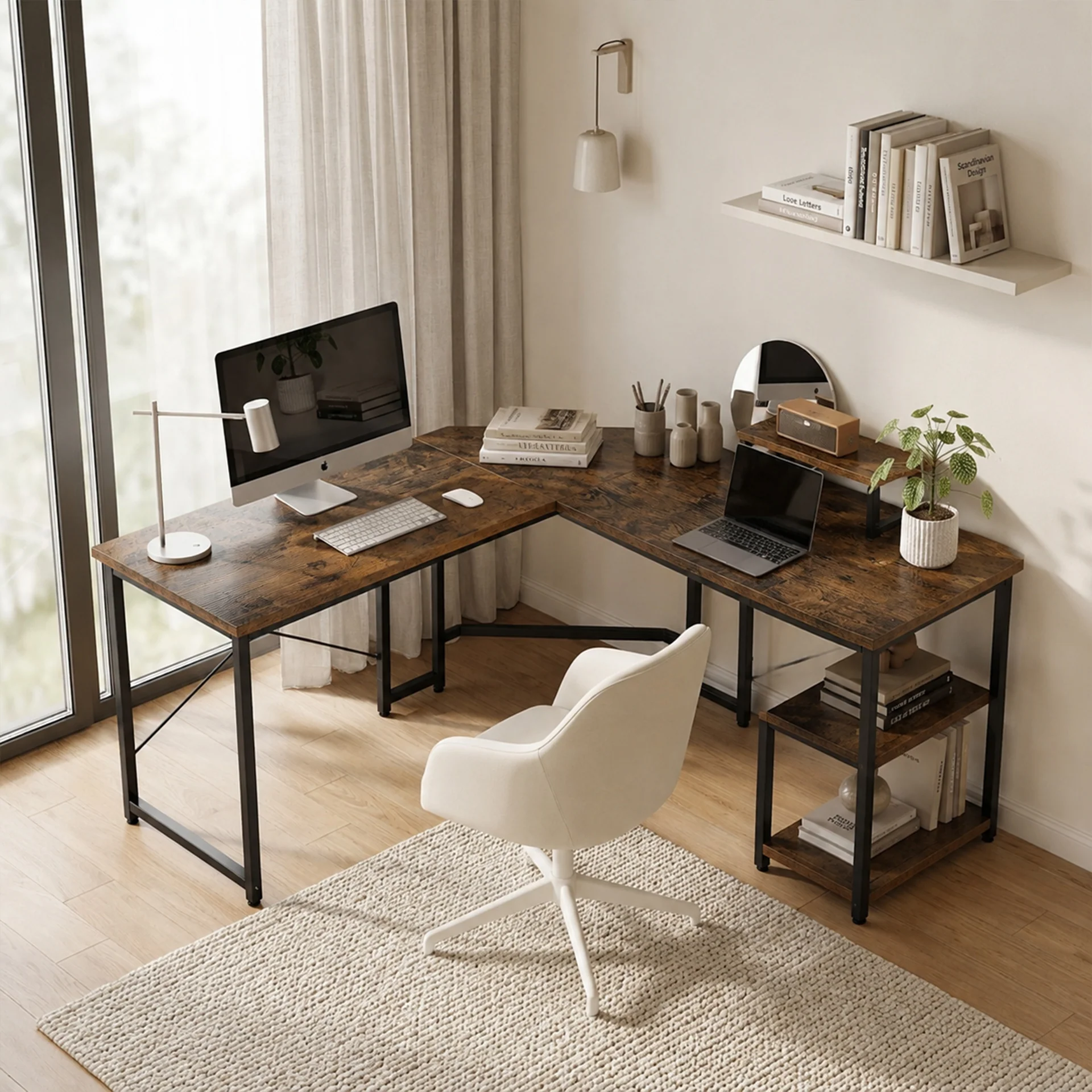 Marcus Gaming Corner Desk - Rustic Brown - Image 2