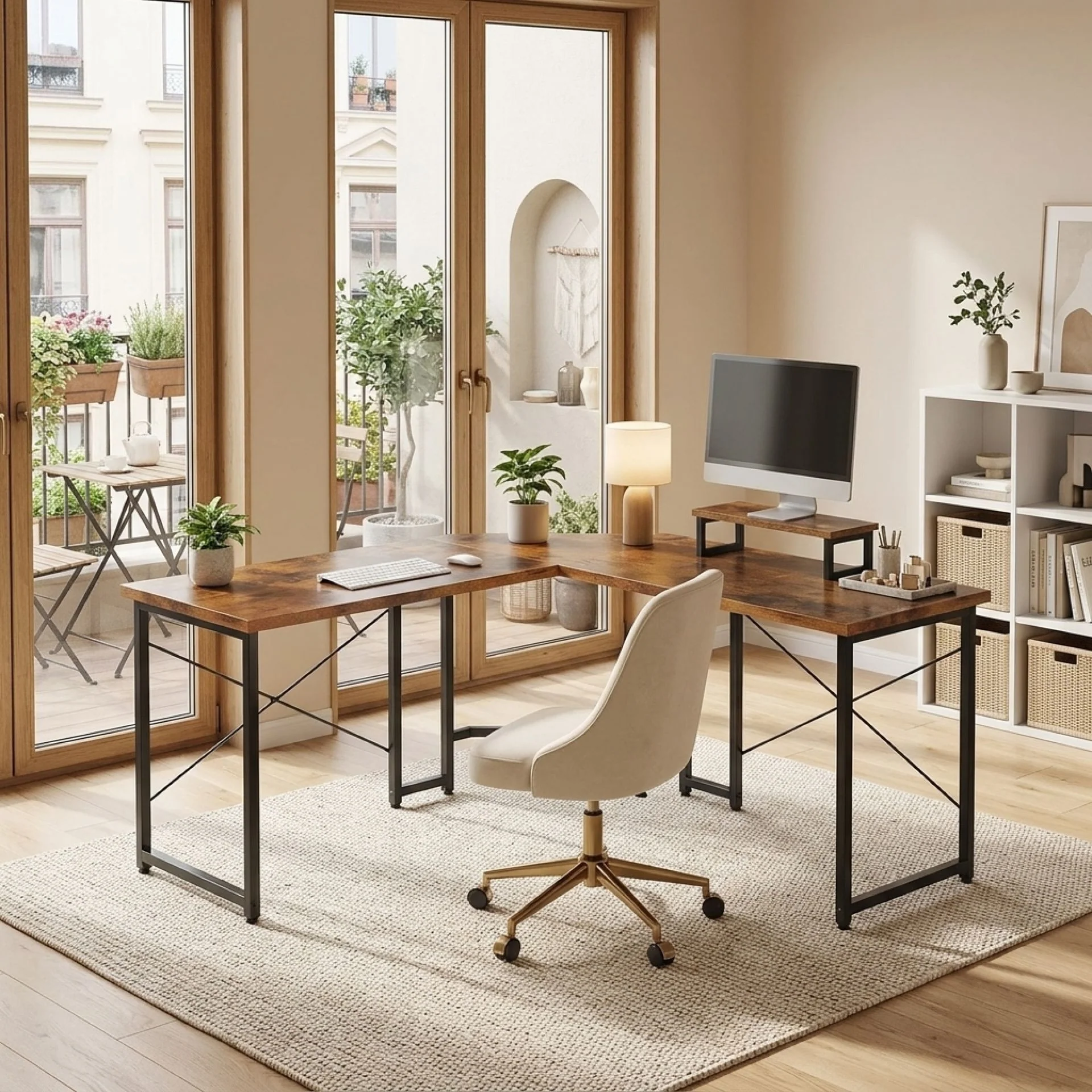 Marcus Gaming Corner Desk - Rustic Brown - Image 5
