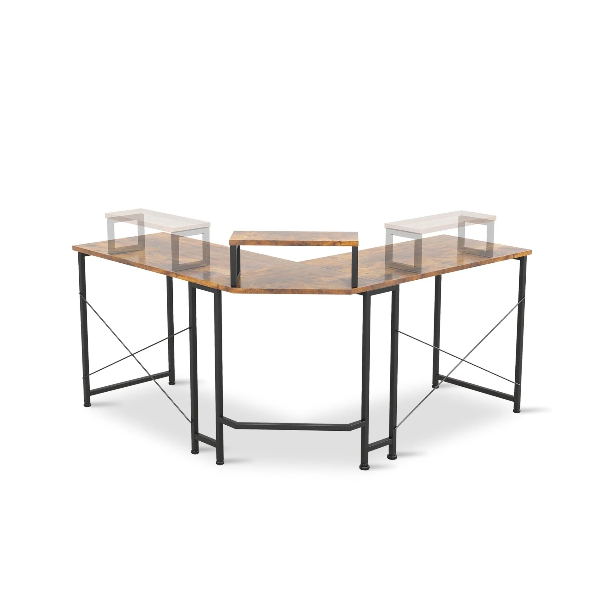 Marcus Gaming Corner Desk - Rustic Brown - Image 6