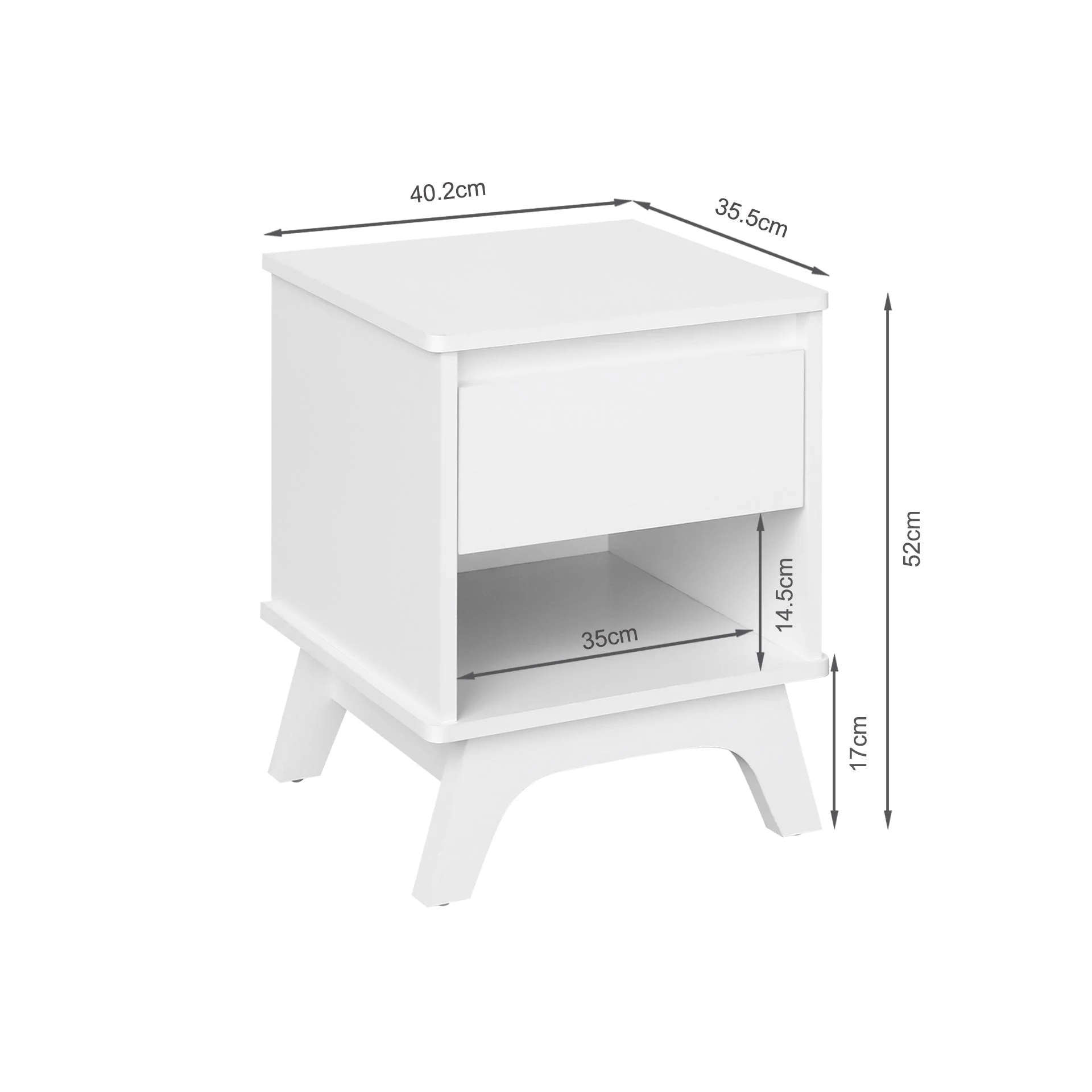 Mason Bedside Table - White - Image 11