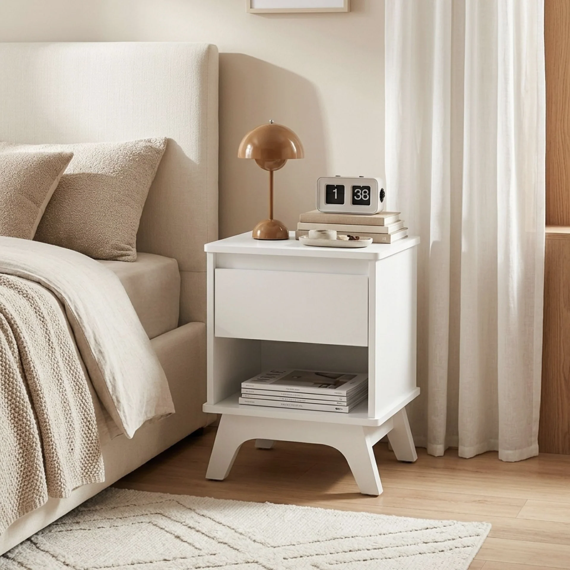 Mason Bedside Table - White - Image 3