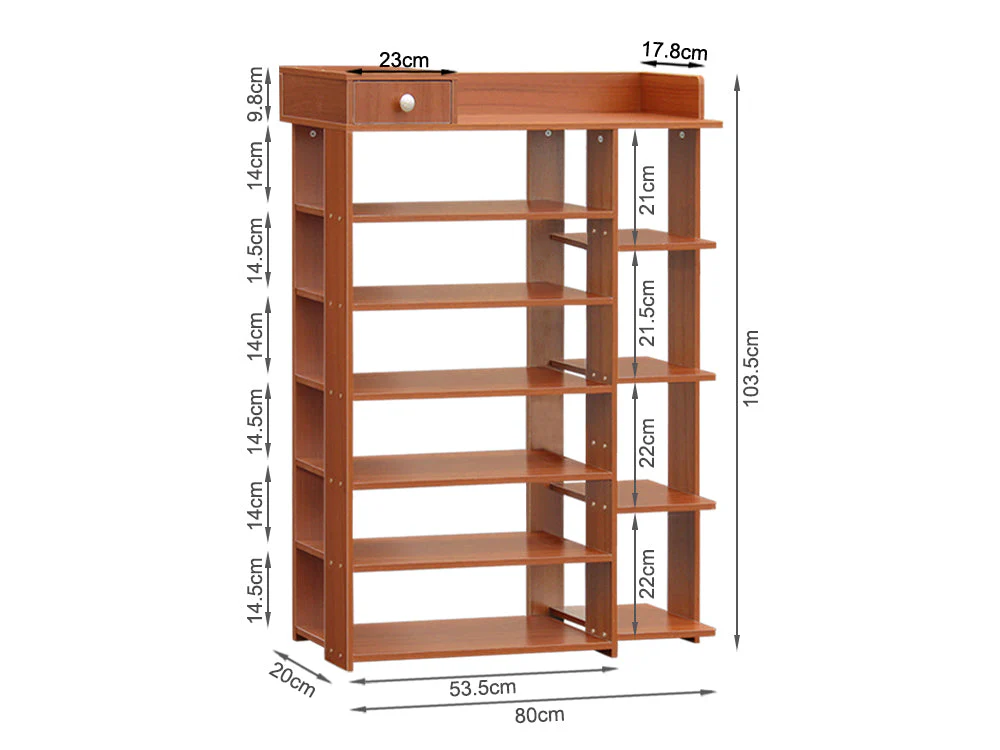 MATHESON 7 Tiers Shoe Rack - CARAMEL - Image 6