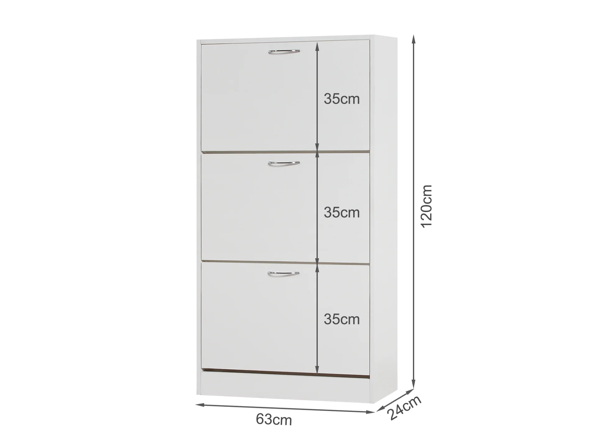 Matilda 3 Drawer Shoe Cabinet Storage - White - Image 7