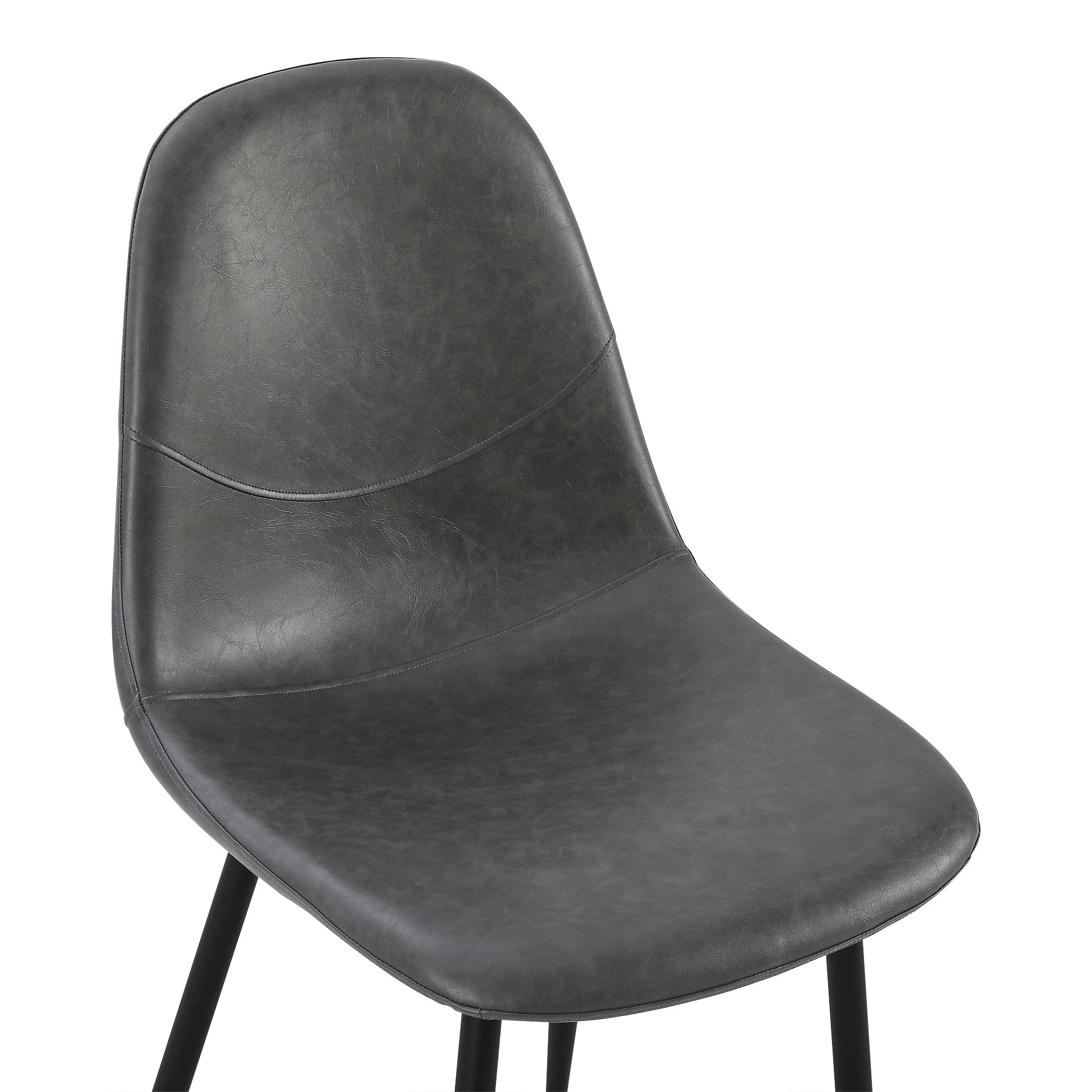Matthew PU Leather Dining Chair - Set of 4 - Grey - Image 12