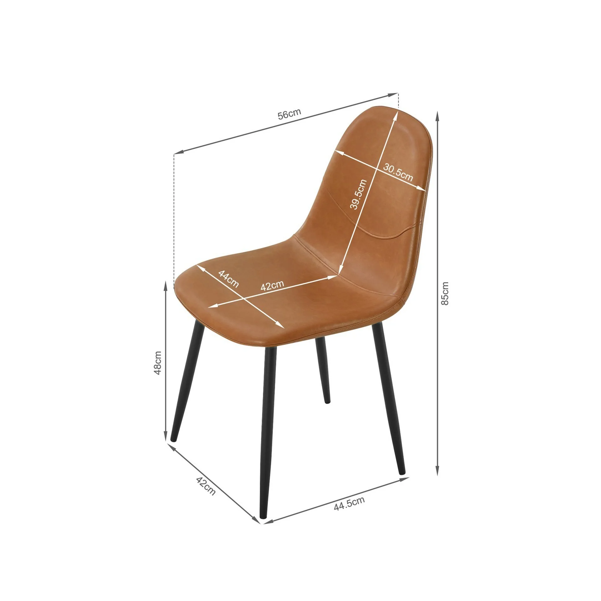Matthew PU Leather Dining Chair - Set of 4 - Orange - Image 12