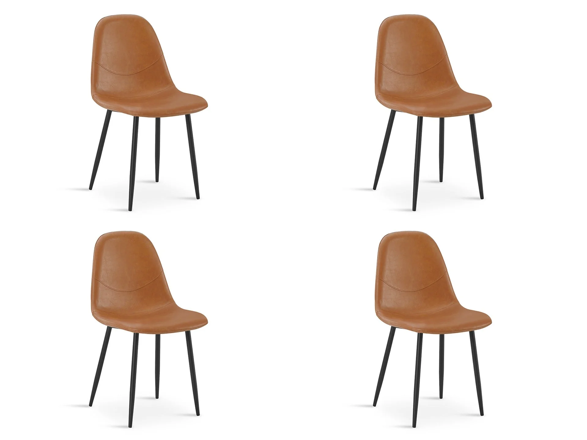 Matthew PU Leather Dining Chair - Set of 4 - Orange - Image 6
