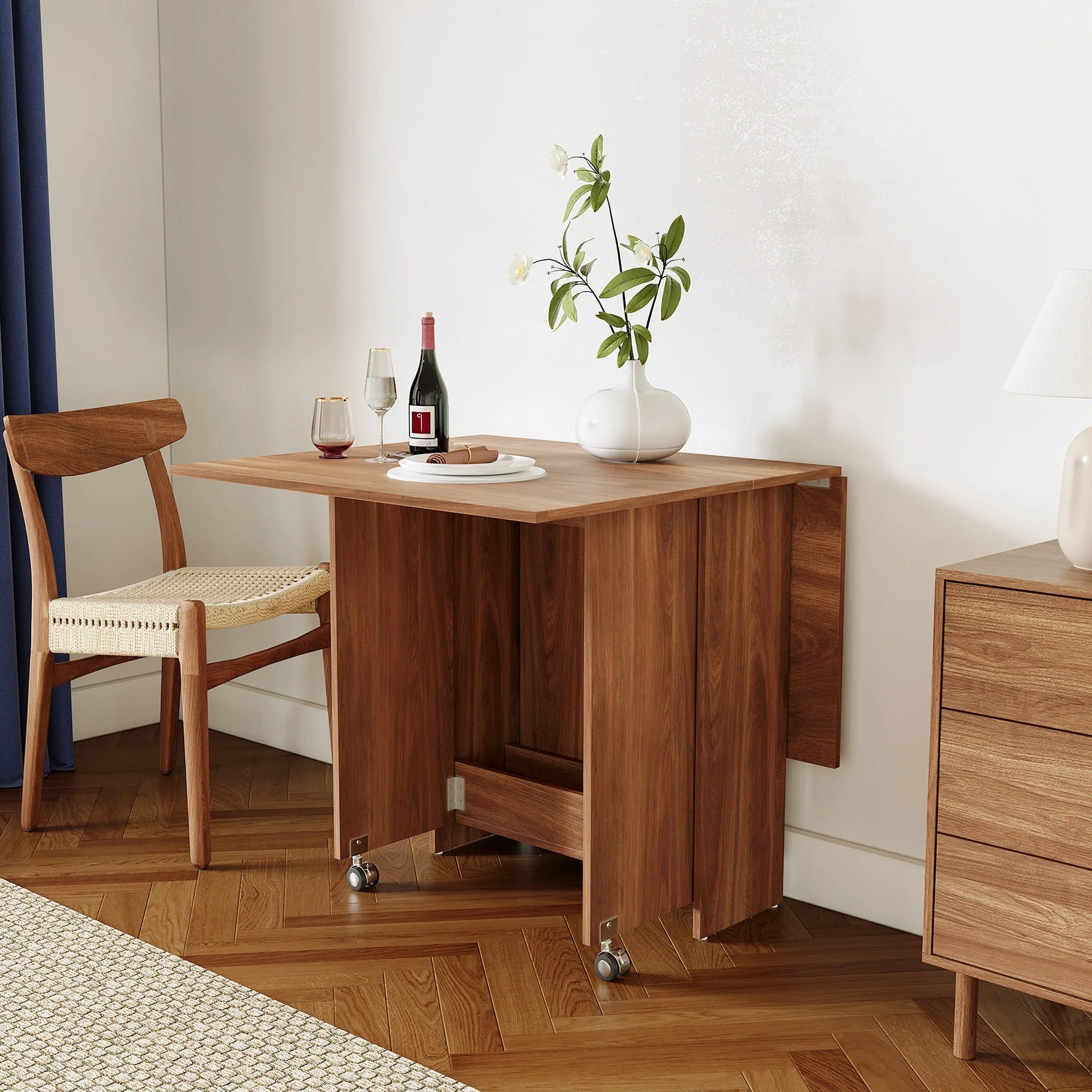 Maverick Foldable Dining Table - Walnut - Image 2