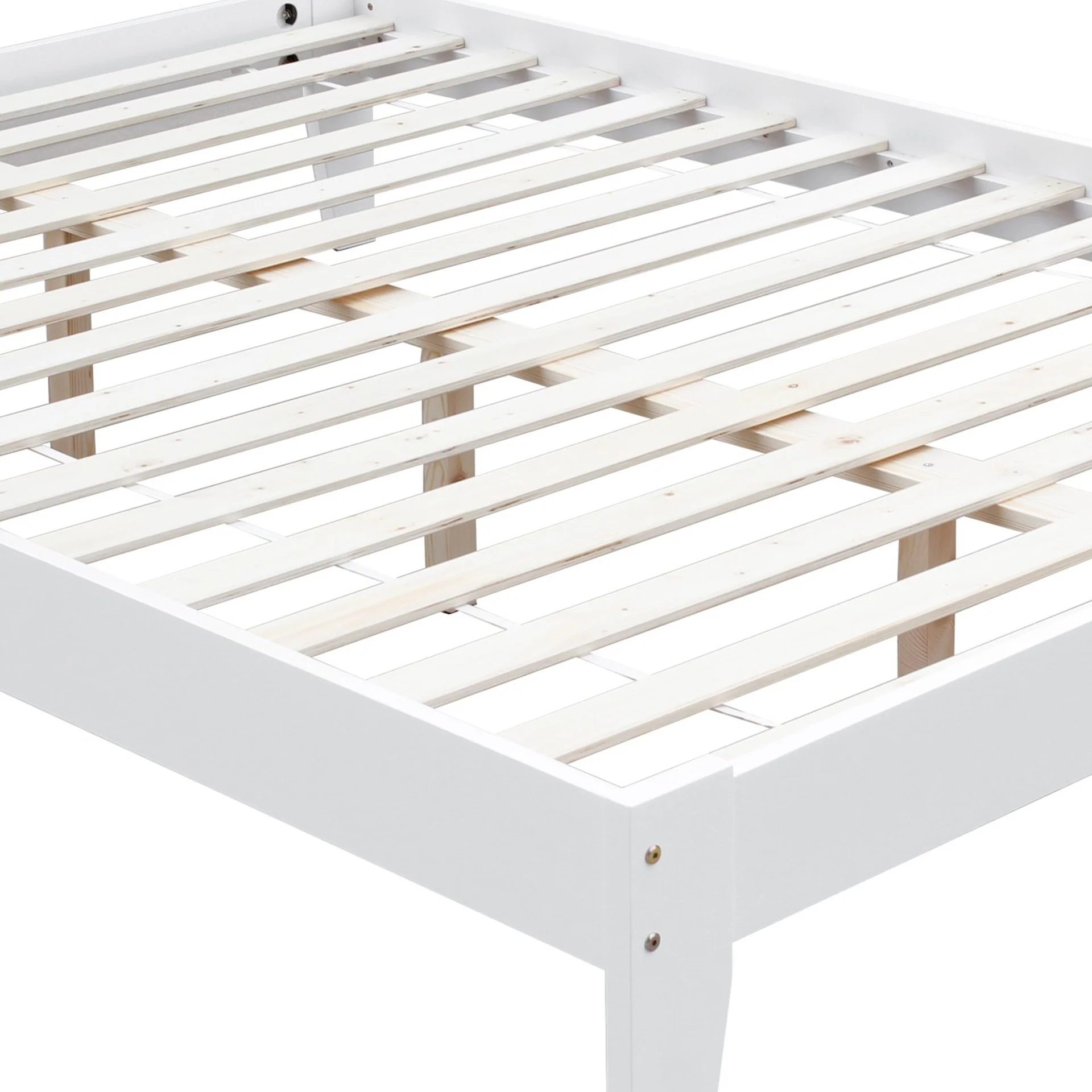 Meri Queen Wooden Bed Frame - White - Image 11