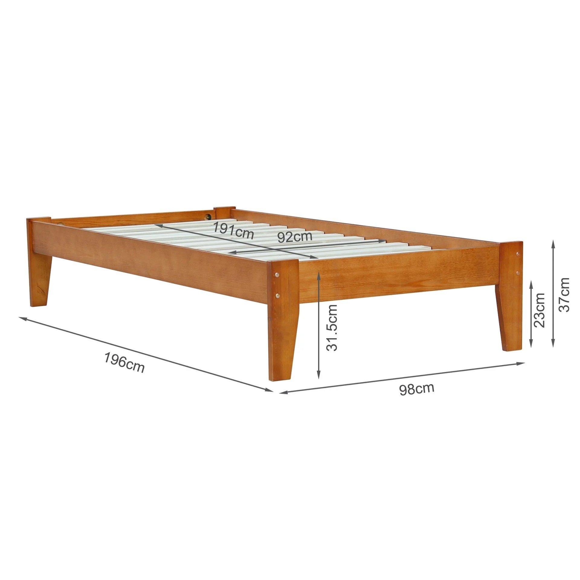 Natural Wood Bed Frame With Clear Under-Bed Storage - Image 11