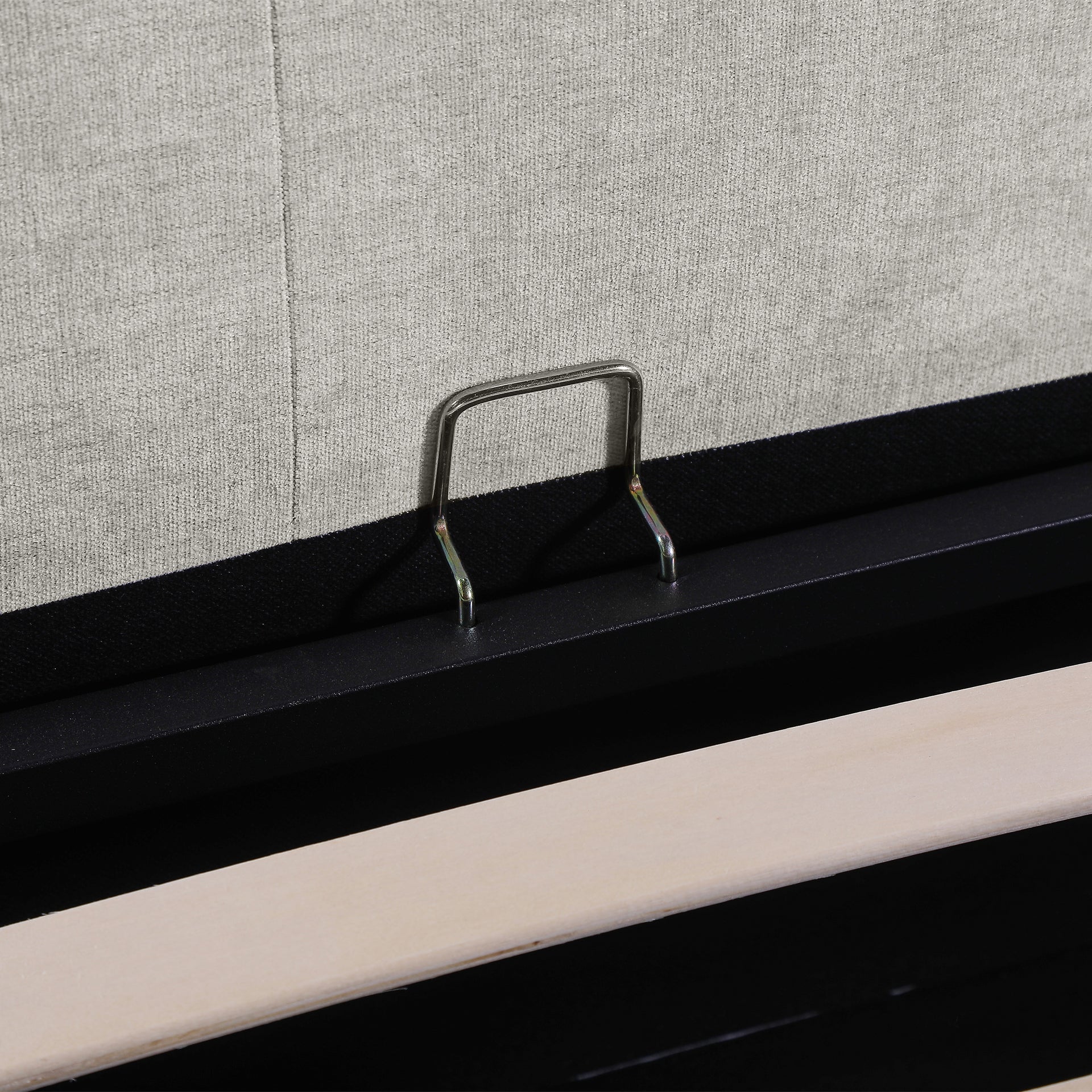 Mero Super King Gas Lift Bed Frame - Linen Beige - Image 11