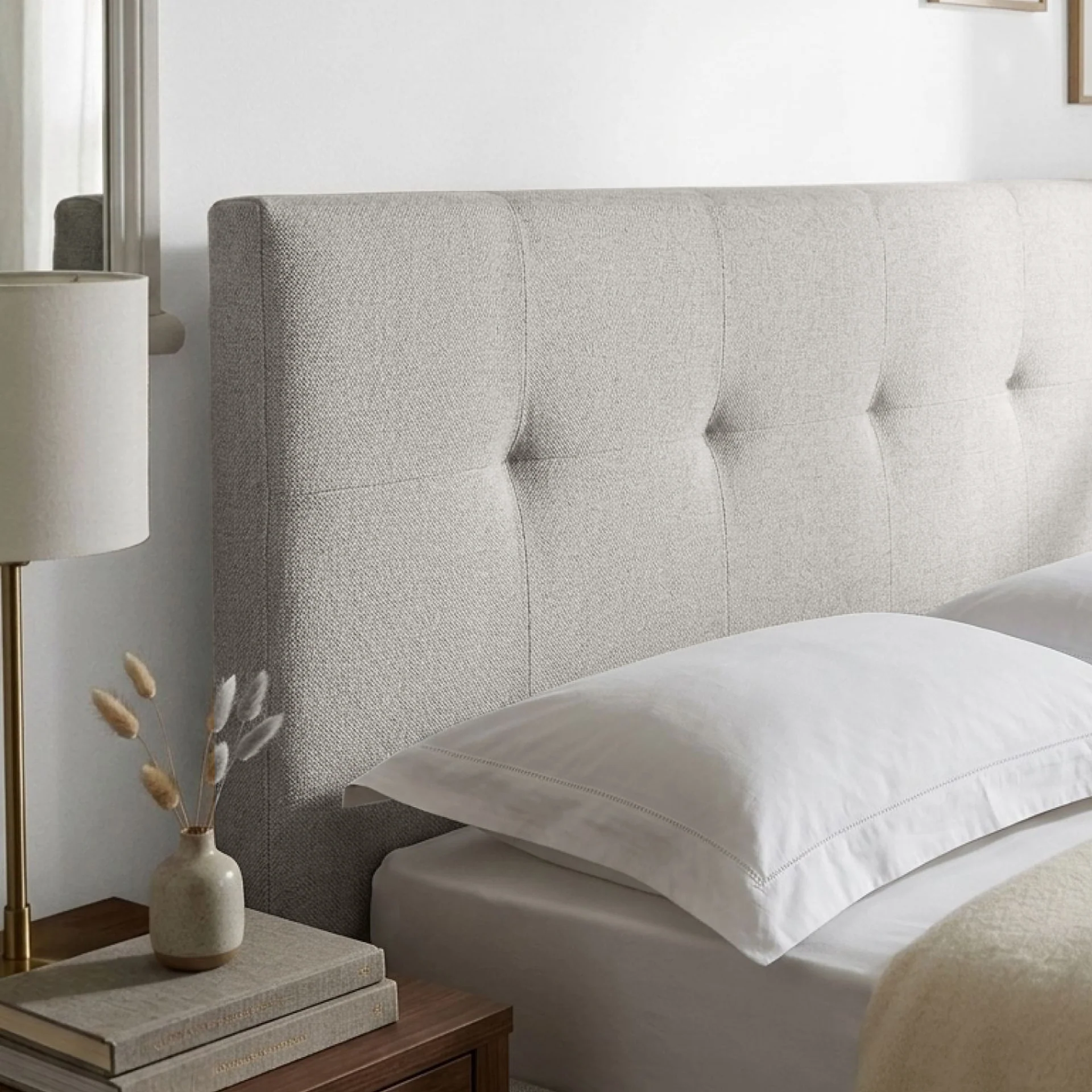 Mero Super King Gas Lift Bed Frame - Linen Beige - Image 5