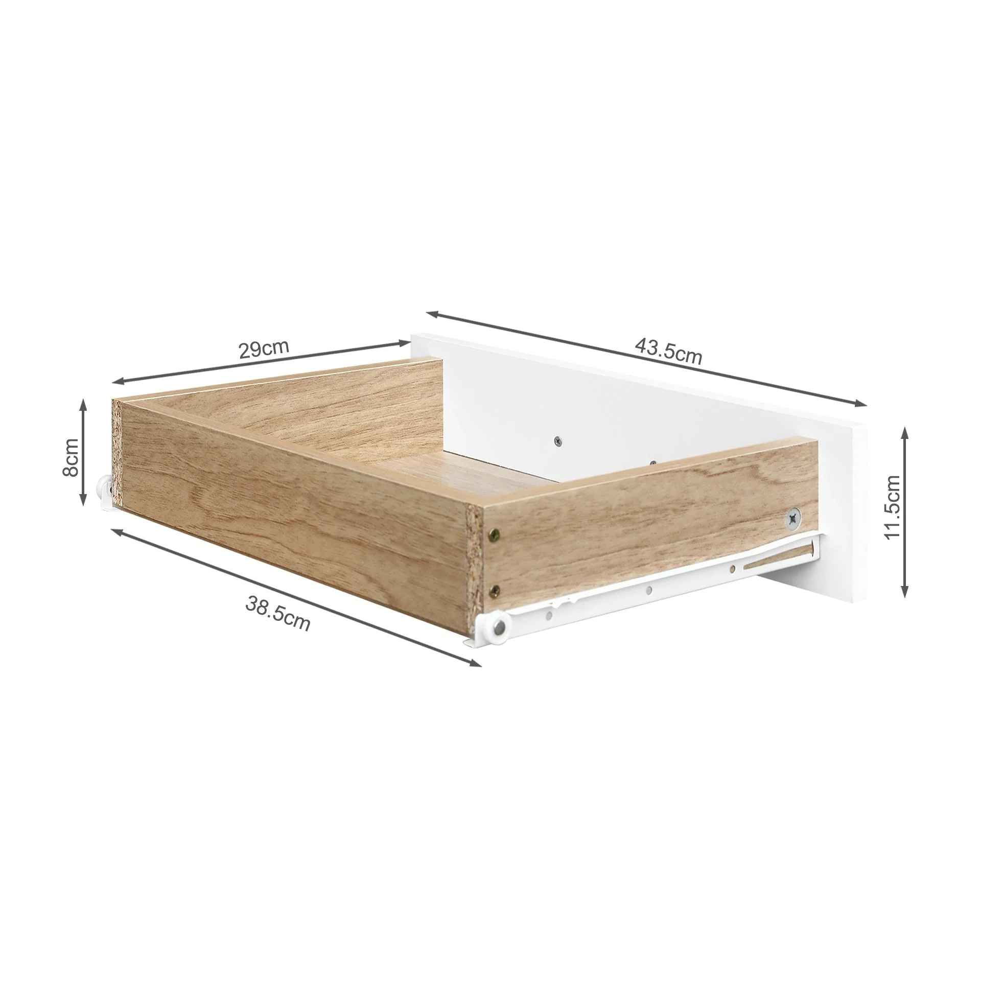 Miller Bedside Table - Light Teak + White - Image 12