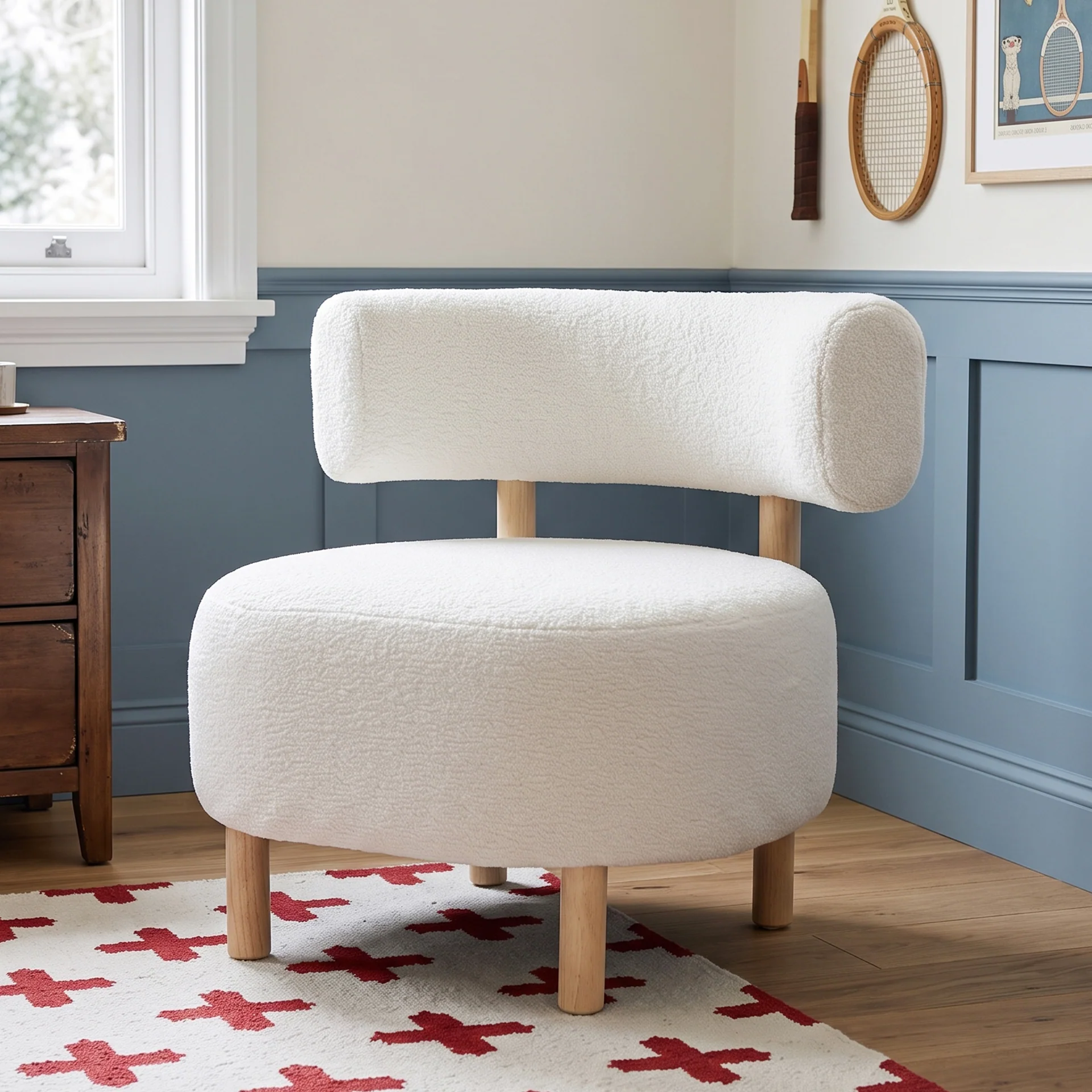 Milo Boucle Armchair - White