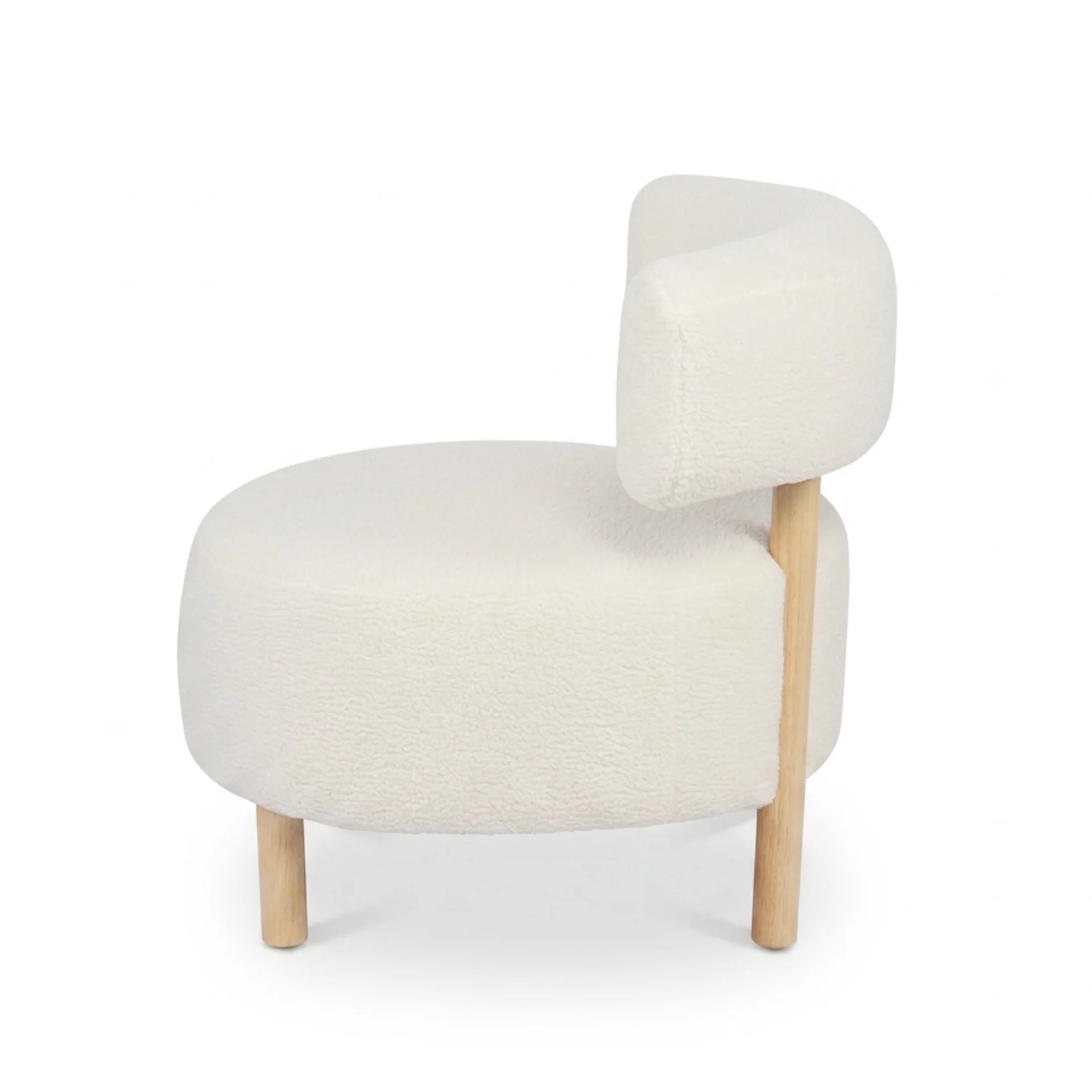 Milo Boucle Armchair - White - Image 9