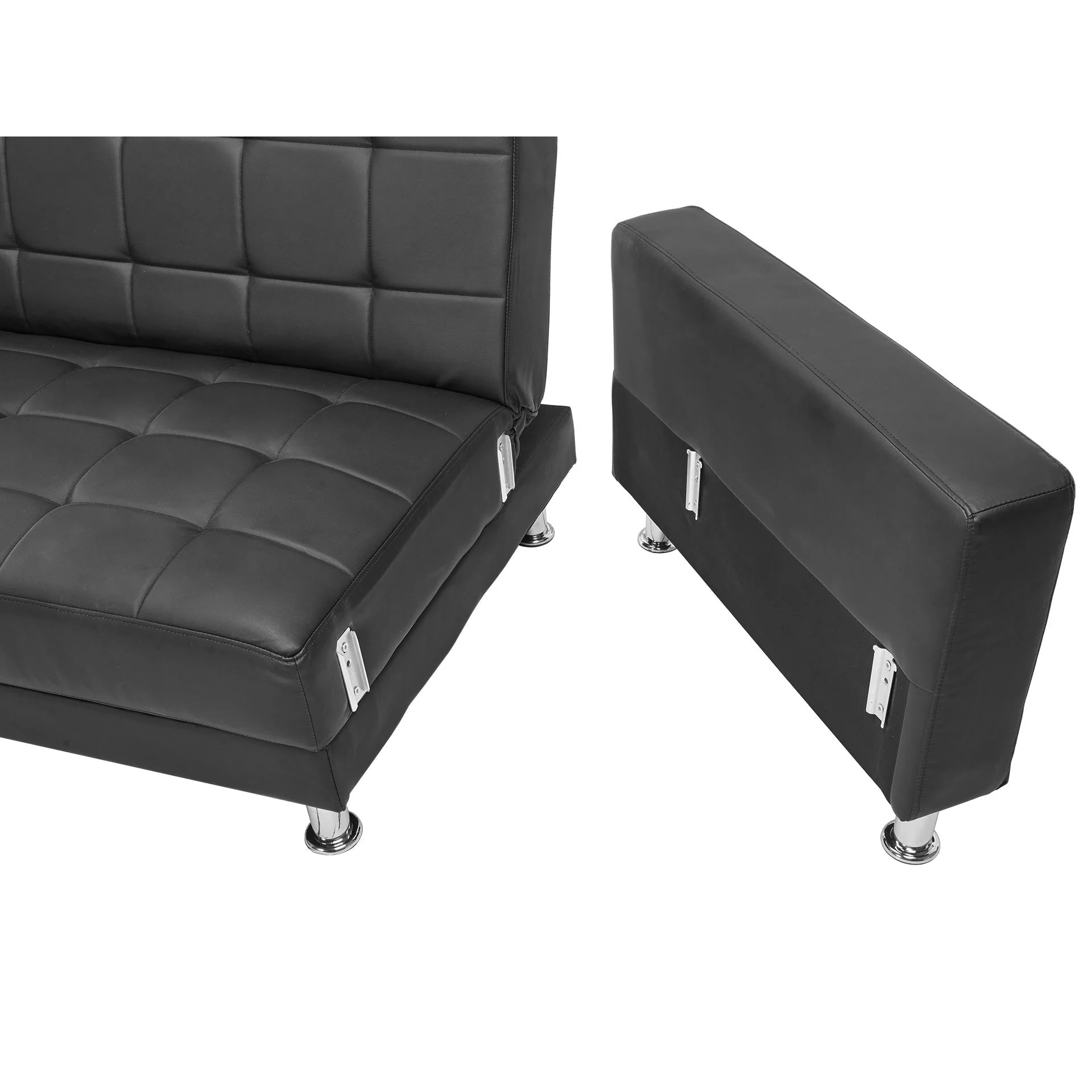Minnesota Sofa Bed Futon with Chaise - Black - Image 10