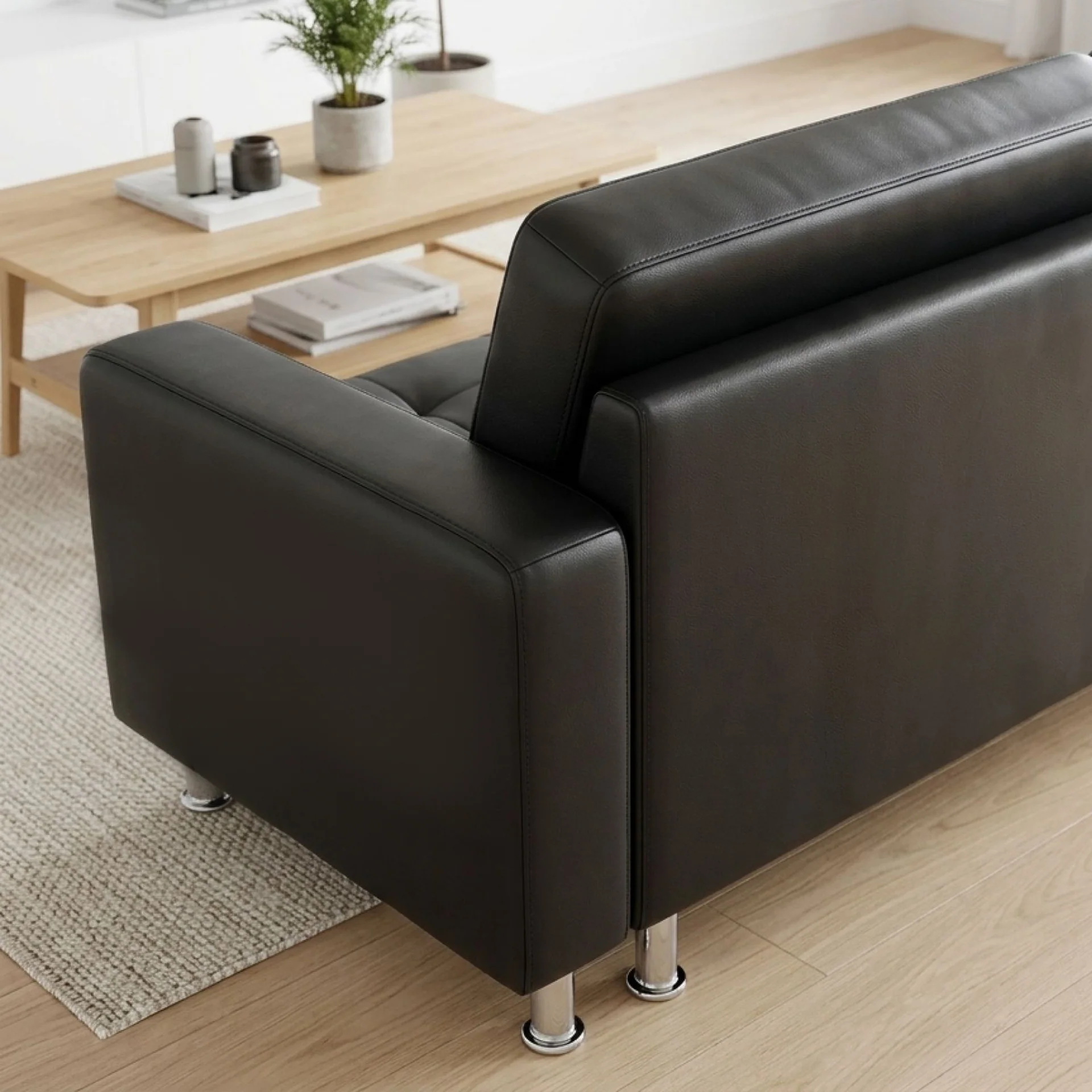 Minnesota Sofa Bed Futon with Chaise - Black - Image 7