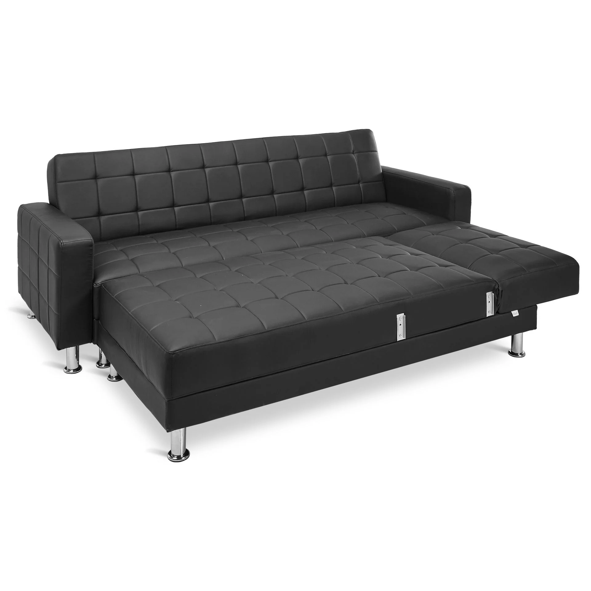 Minnesota Sofa Bed Futon with Chaise - Black - Image 9