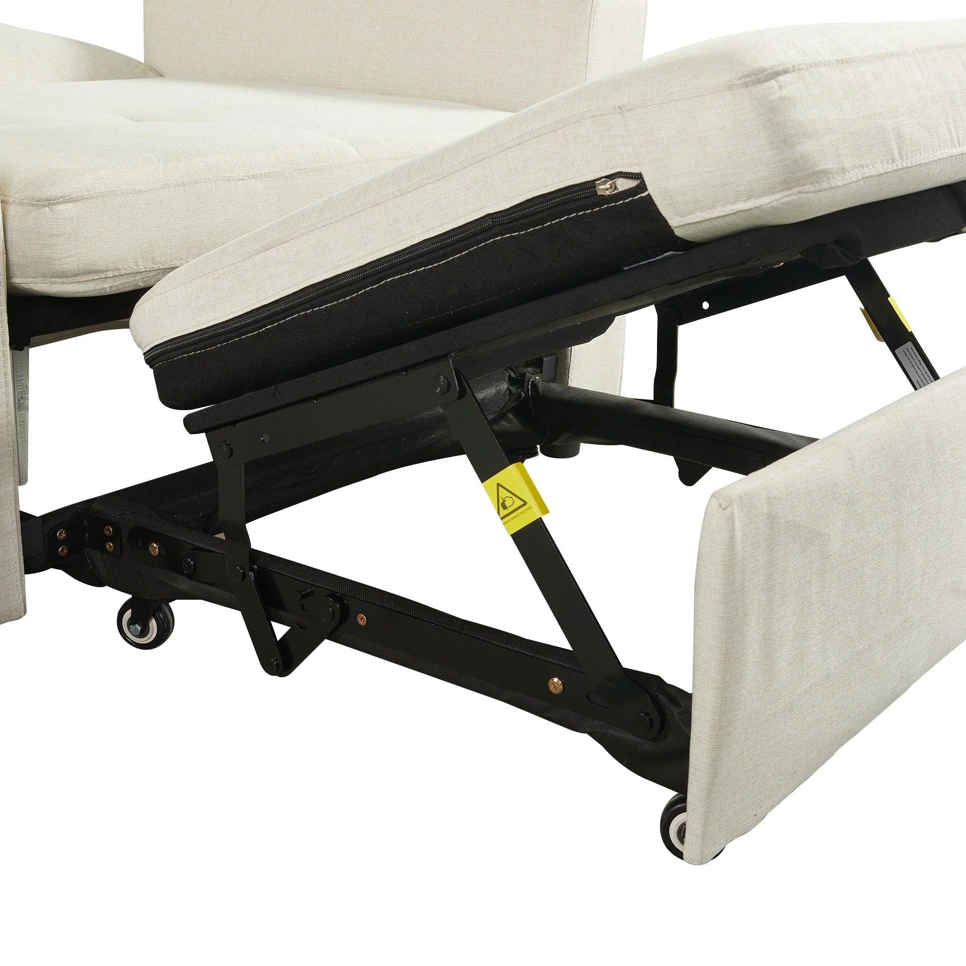 Mist 1 Seater Sofa Bed With Cup Holder And Side Tray - Cream - Image 22
