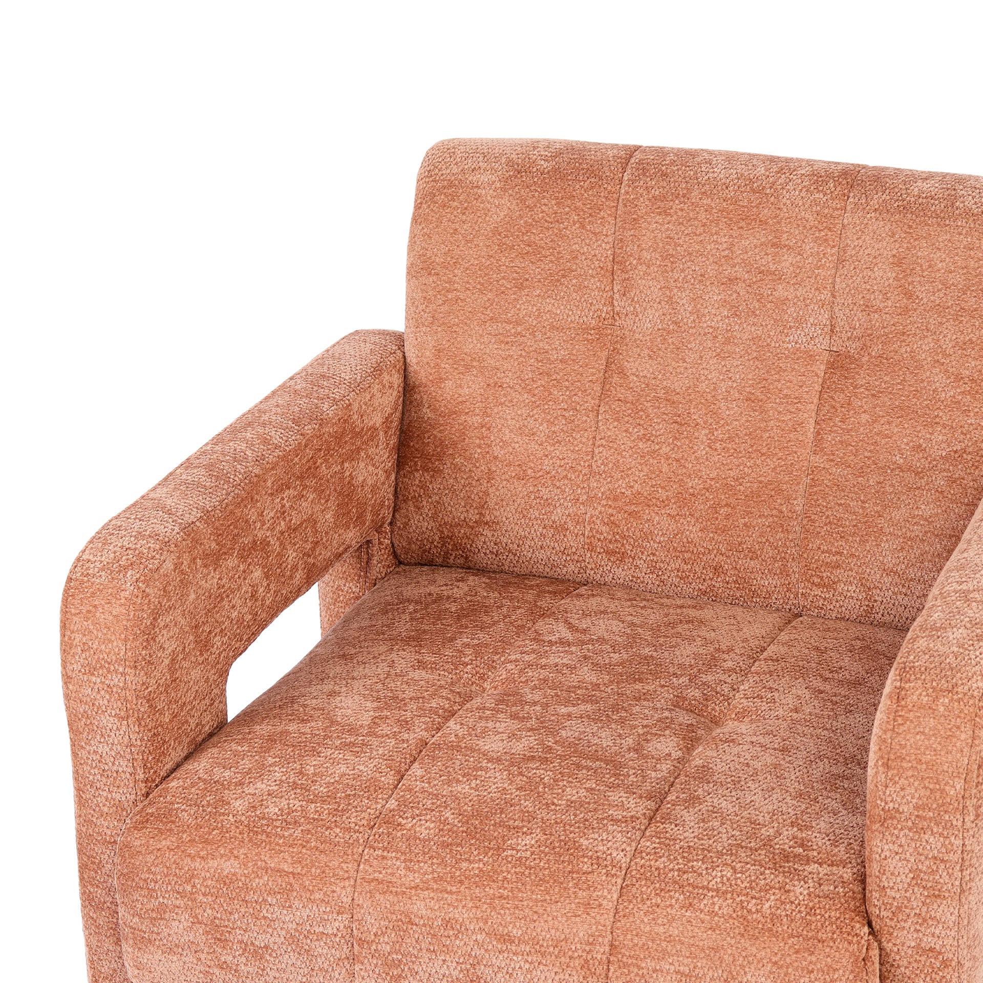Mocha Chenille Armchair - Warm Clay - Image 11