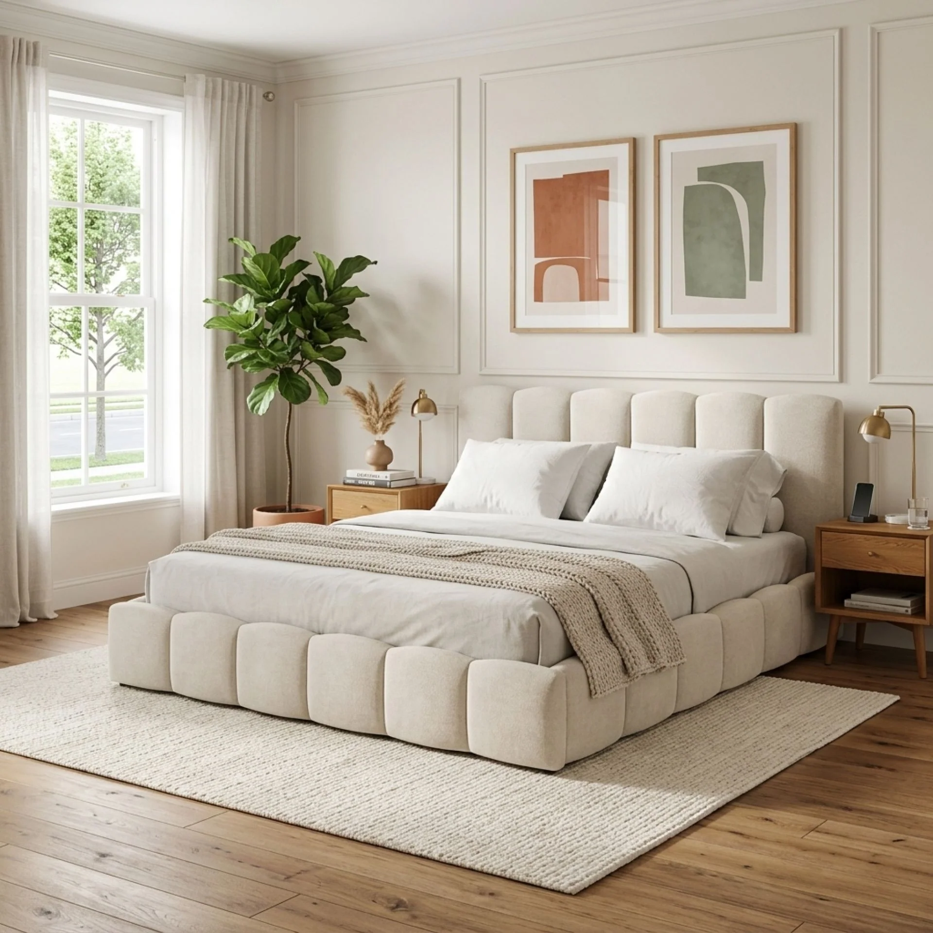 Modu Super King Gas Lift Bed Frame - Beige - Image 3