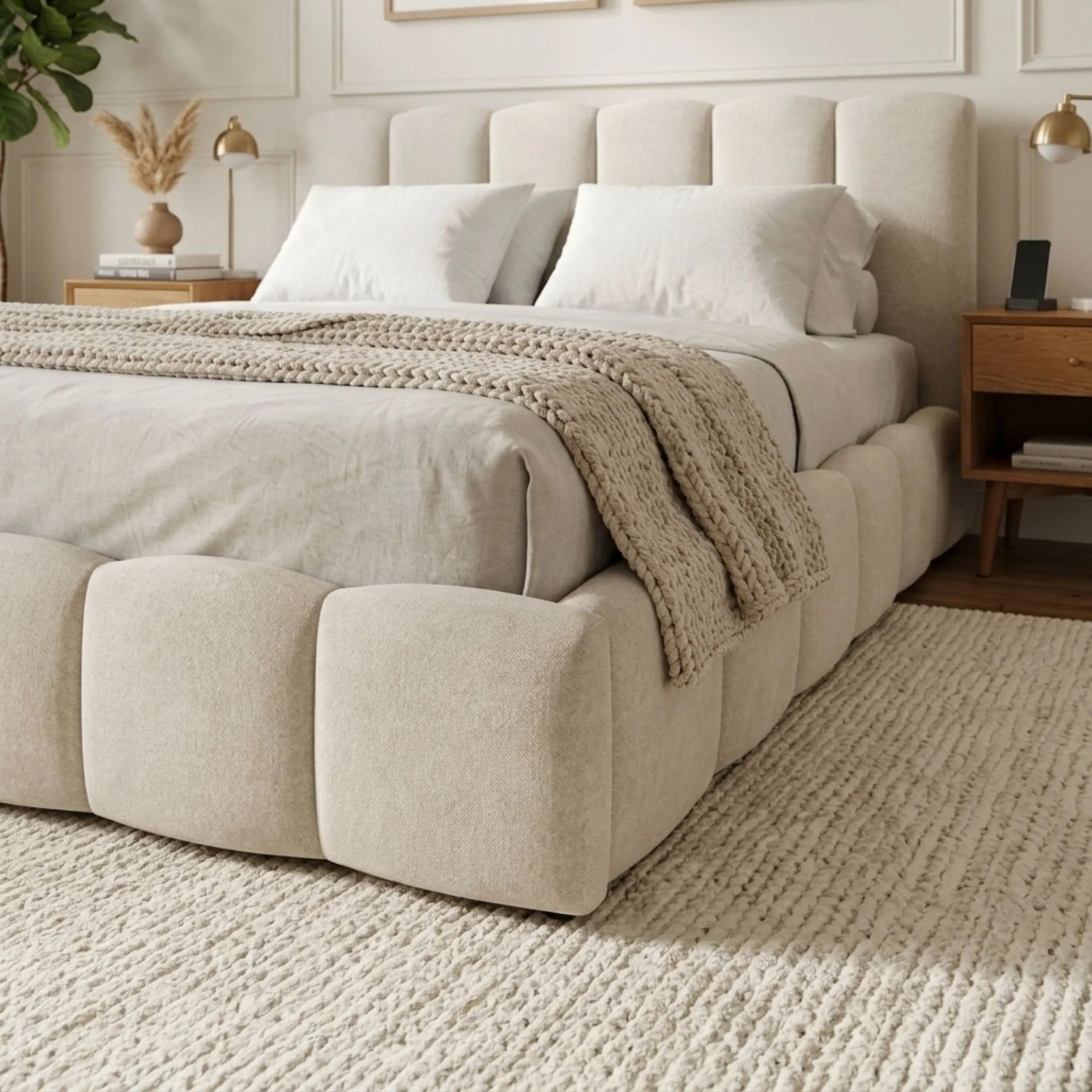 Modu Super King Gas Lift Bed Frame - Beige - Image 6