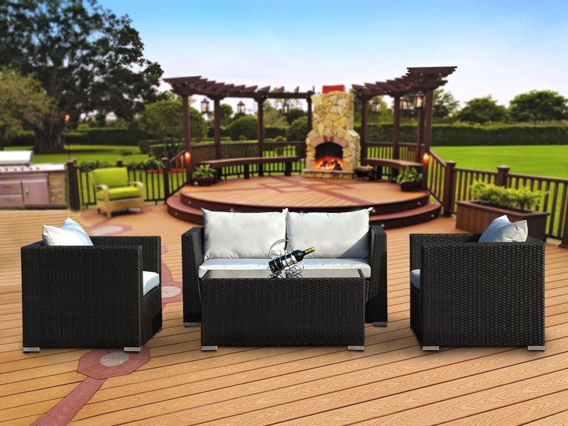 MOOREA Outdoor Rattan Furniture Set 4PCS - Image 4