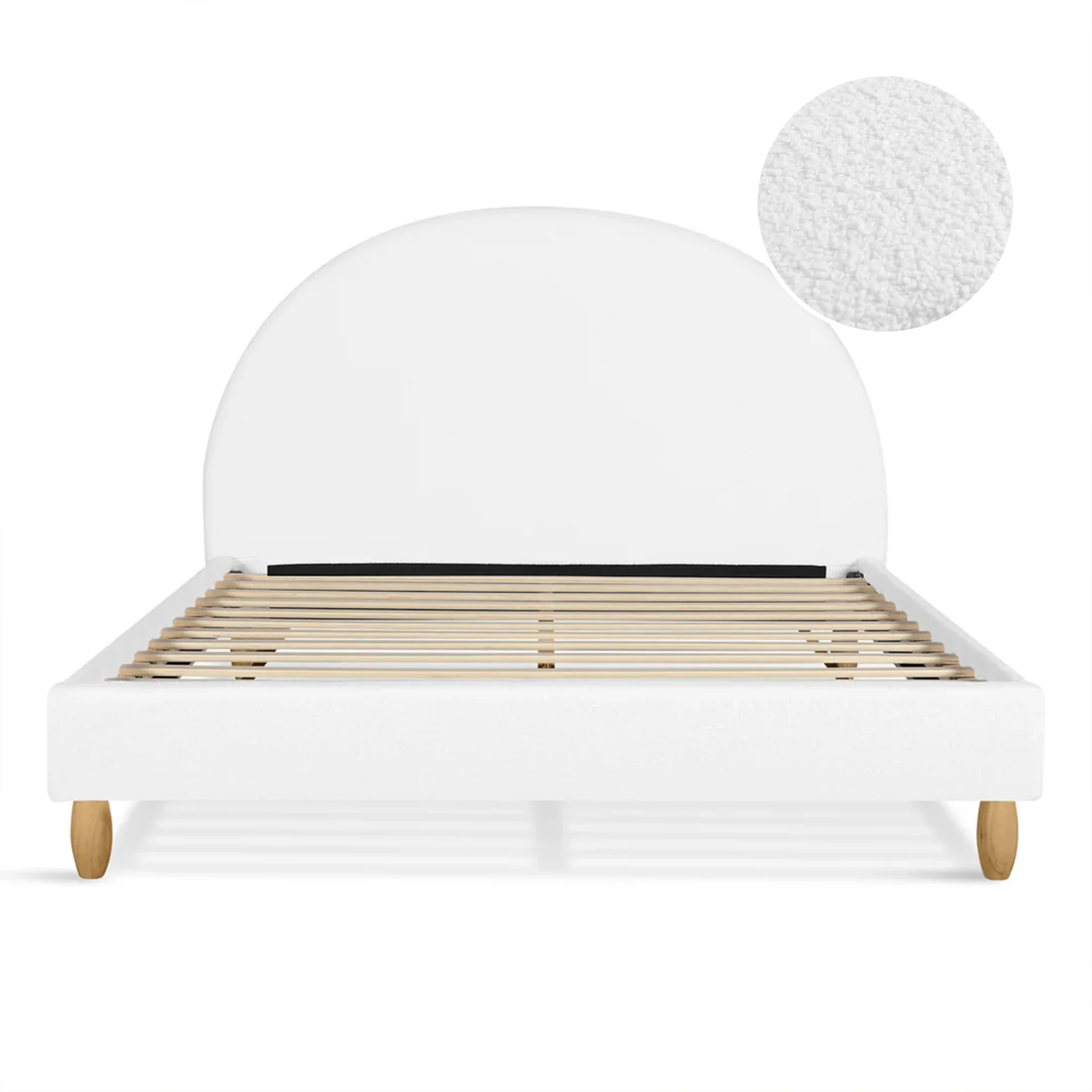 Moruisg Boucle Double Bed Frame - White - Image 5