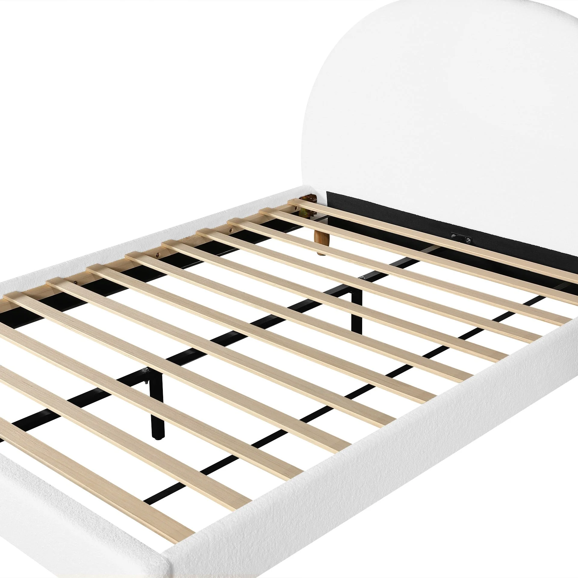Moruisg Boucle Double Bed Frame - White - Image 8
