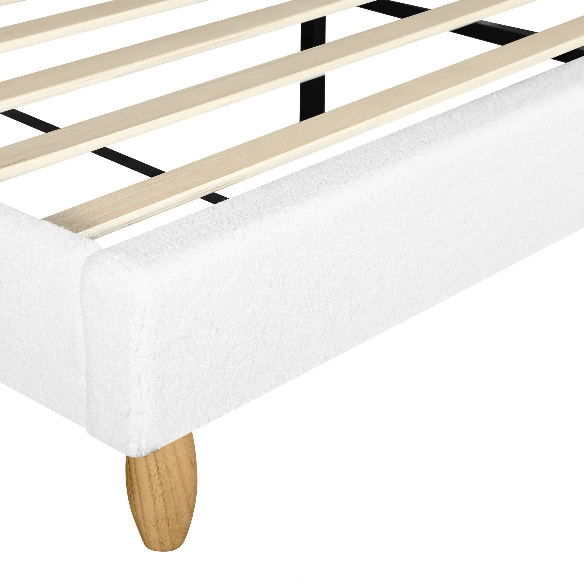 Moruisg Boucle Double Bed Frame - White - Image 9