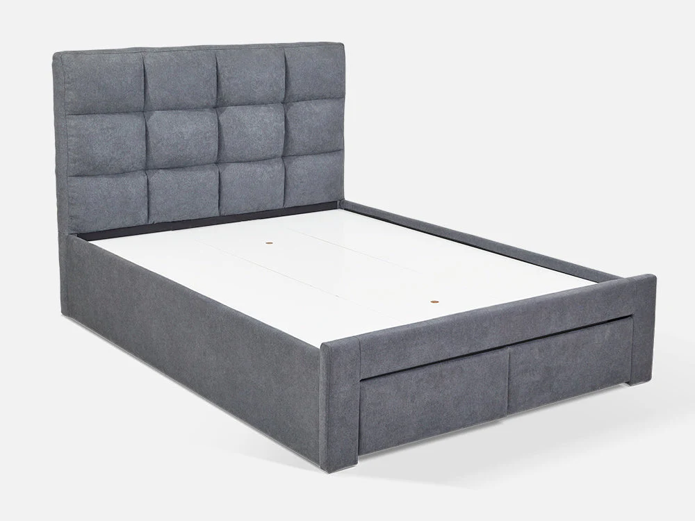 MUSALA Queen Bed with Drawers - DARK GREY - Image 4