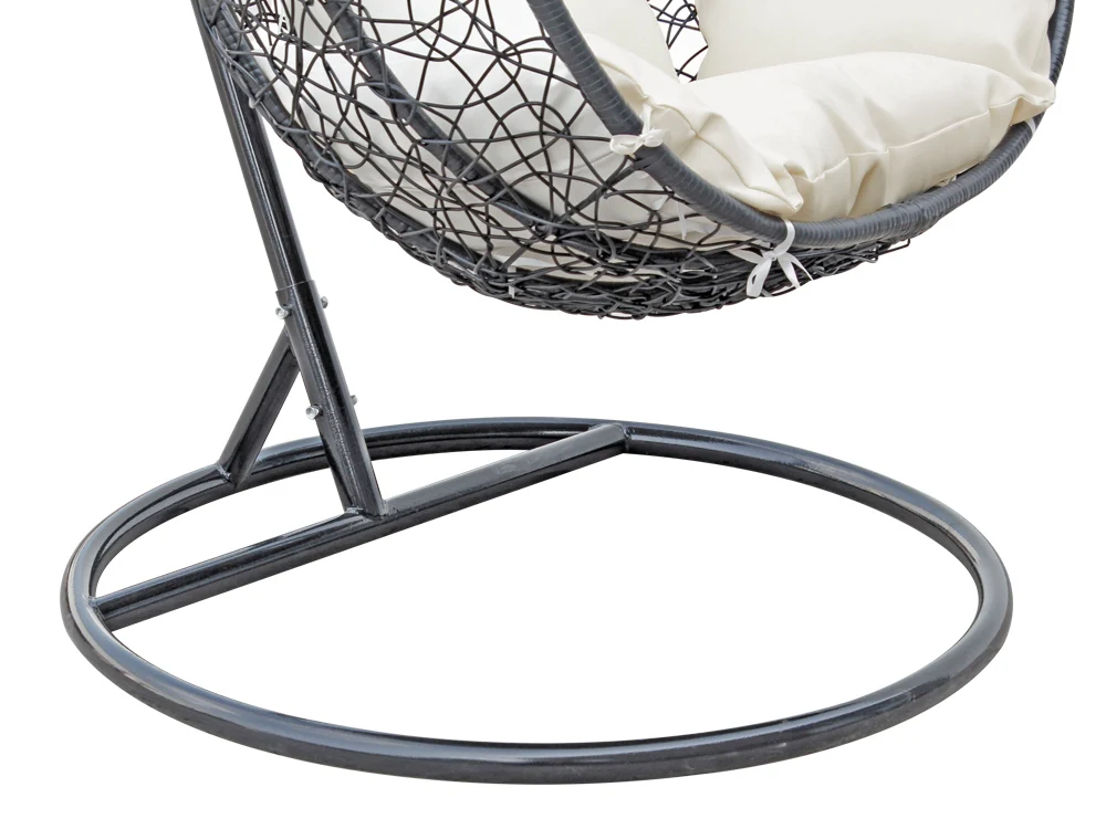 MYKONOS Outdoor Rattan Hanging Swing Chair - BLACK - Image 4
