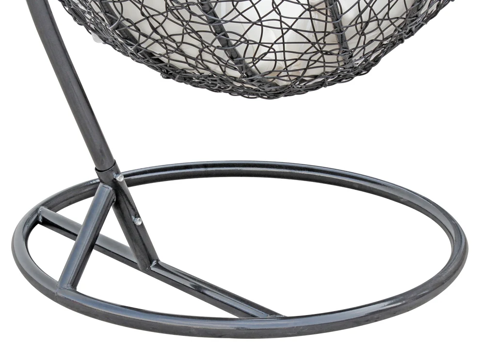 MYKONOS Outdoor Rattan Hanging Swing Chair - BLACK - Image 9