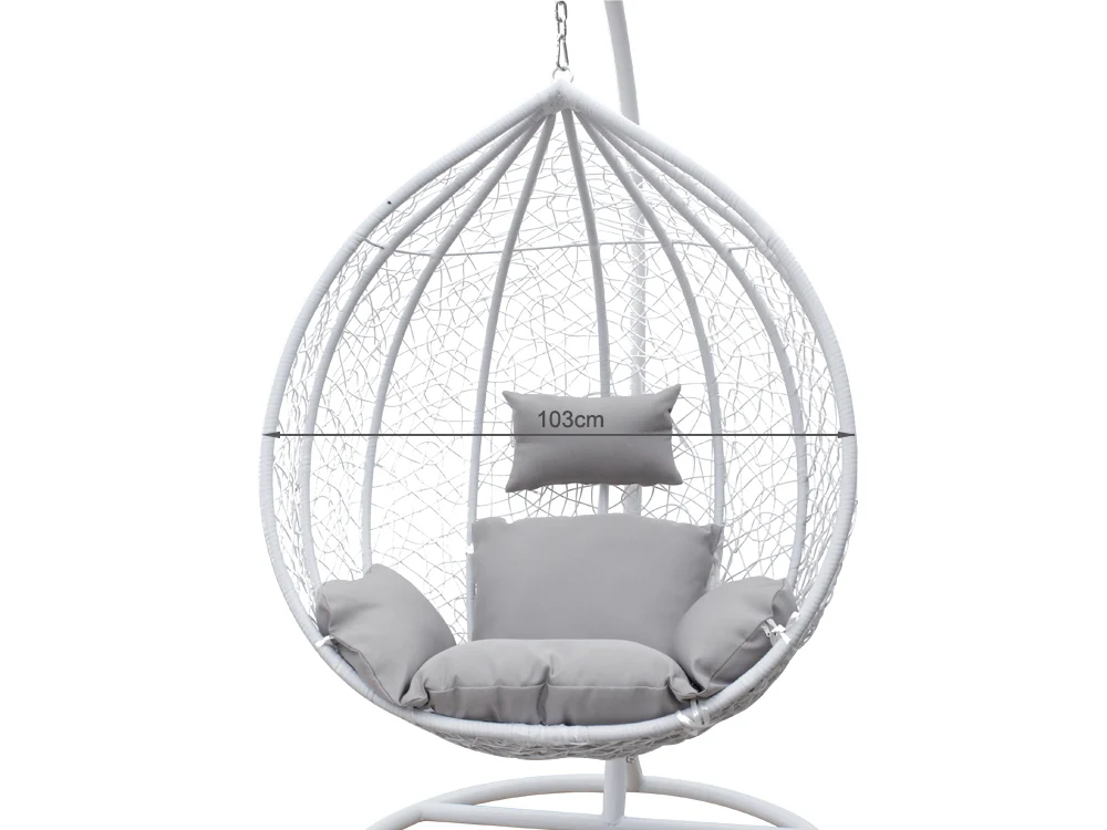 MYKONOS Outdoor Rattan Hanging Swing Chair - WHITE - Image 10