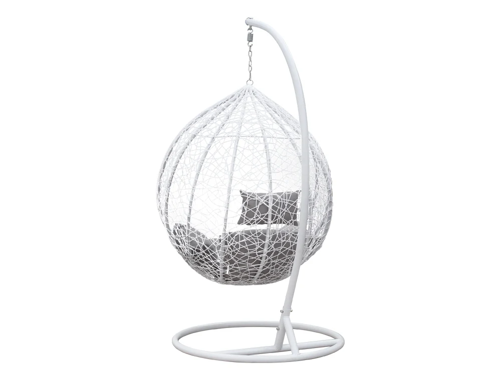 MYKONOS Outdoor Rattan Hanging Swing Chair - WHITE - Image 2