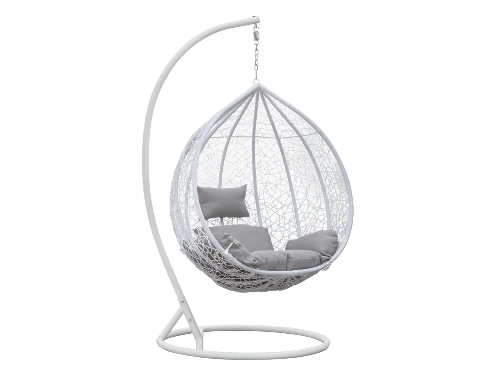 MYKONOS Outdoor Rattan Hanging Swing Chair - WHITE - Image 3