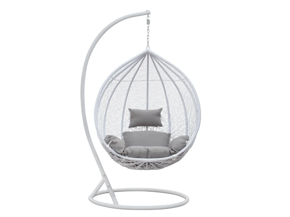 MYKONOS Outdoor Rattan Hanging Swing Chair - WHITE - Image 4