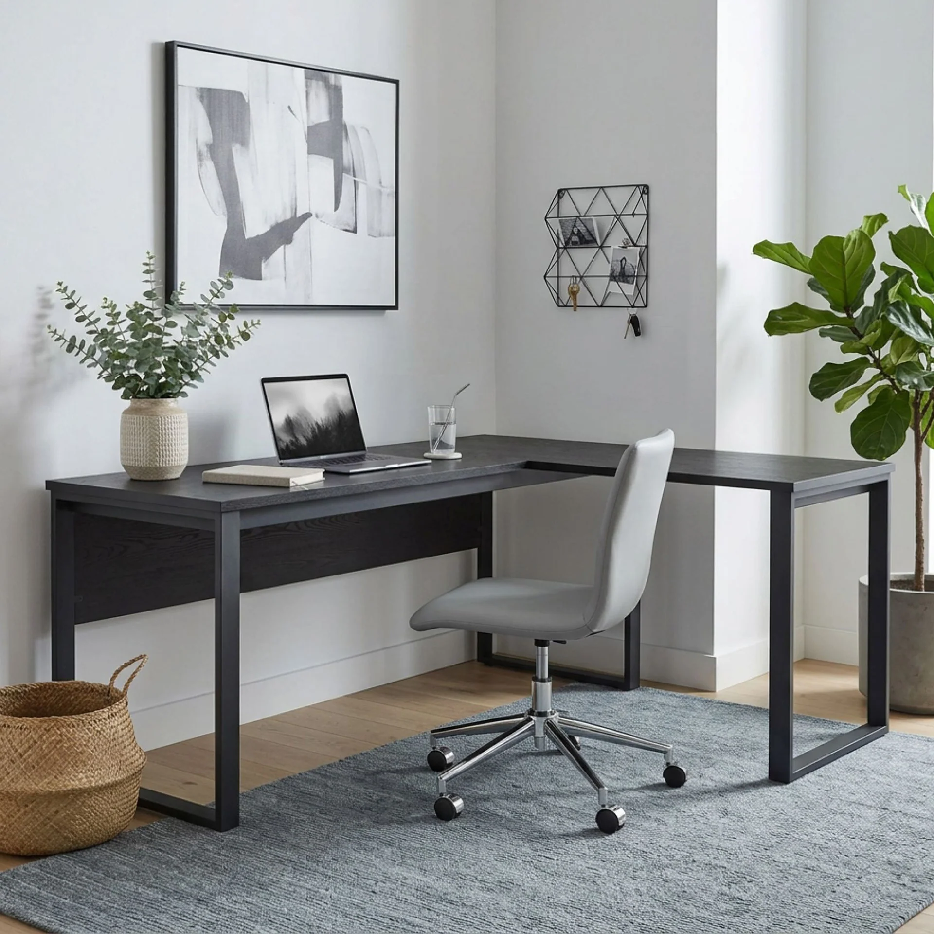 Nakia Computer Corner Desk - Black