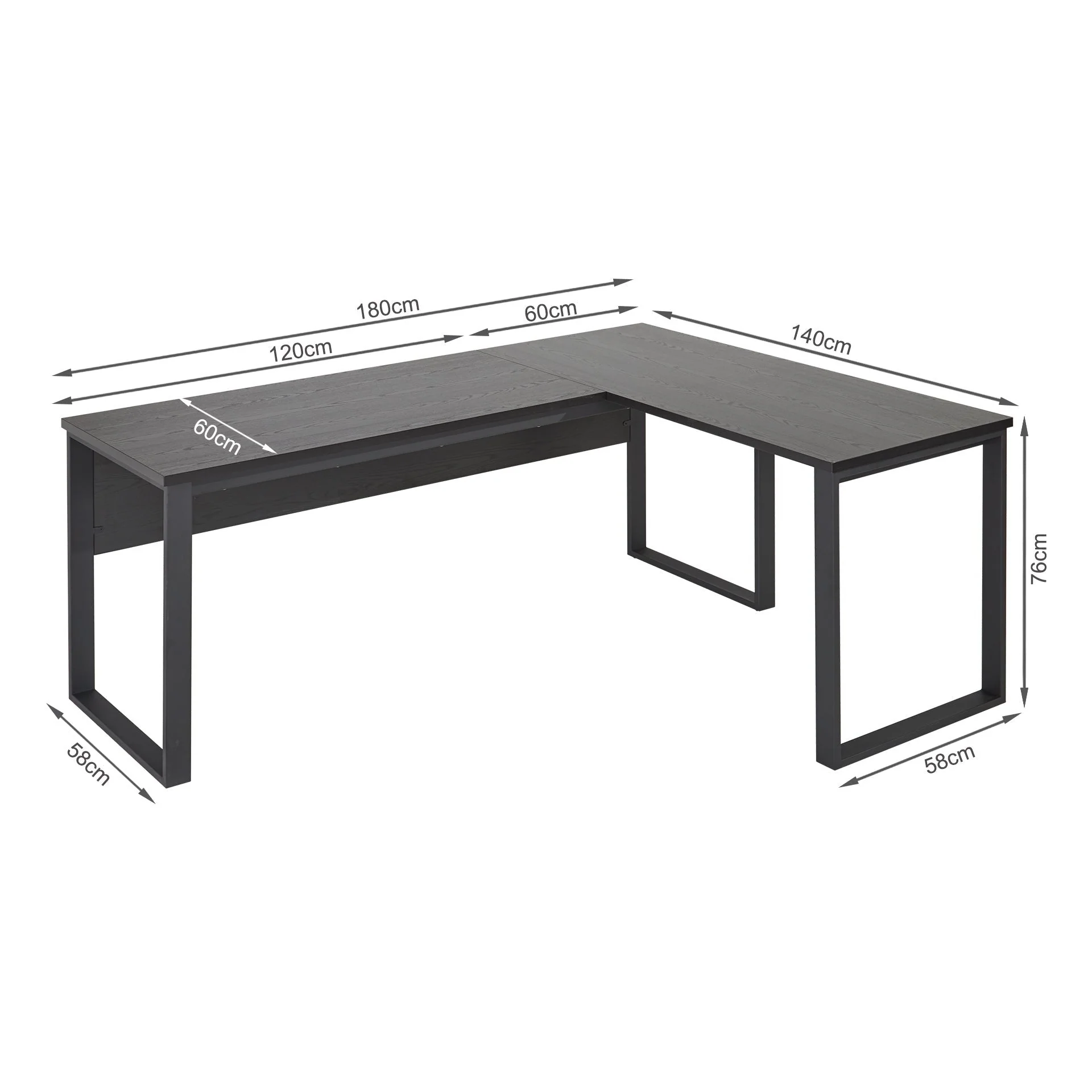 Nakia Computer Corner Desk - Black - Image 12