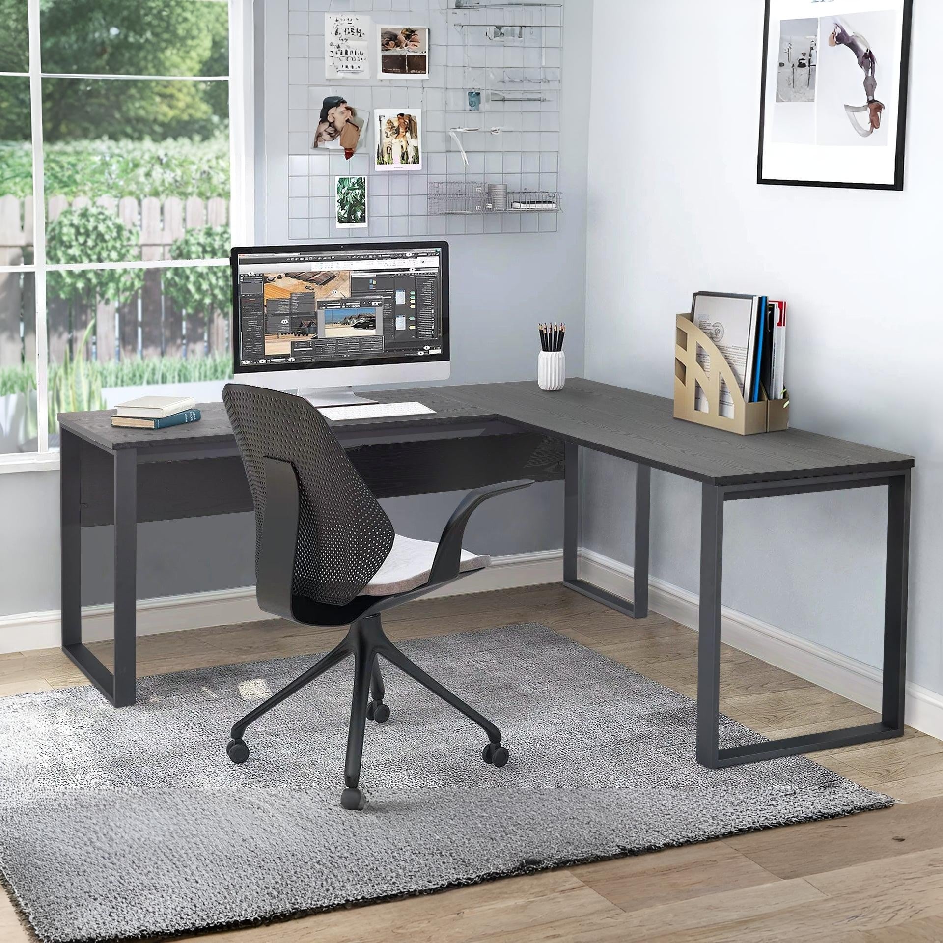 Nakia Computer Corner Desk - Black - Image 2