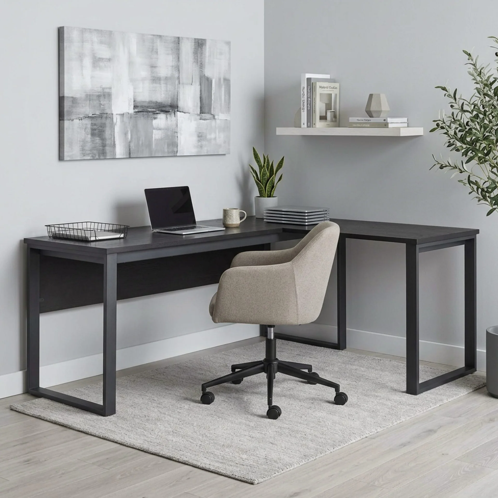 Nakia Computer Corner Desk - Black - Image 3