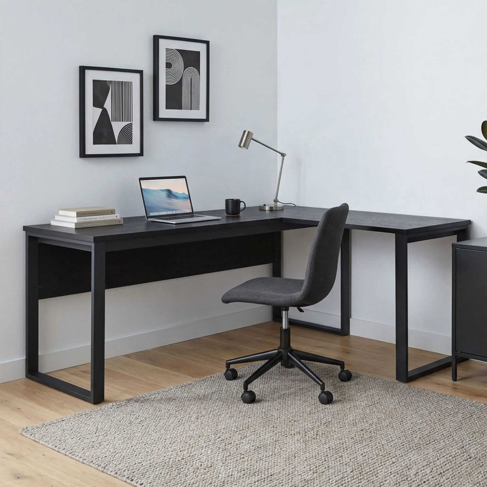 Nakia Computer Corner Desk - Black - Image 5