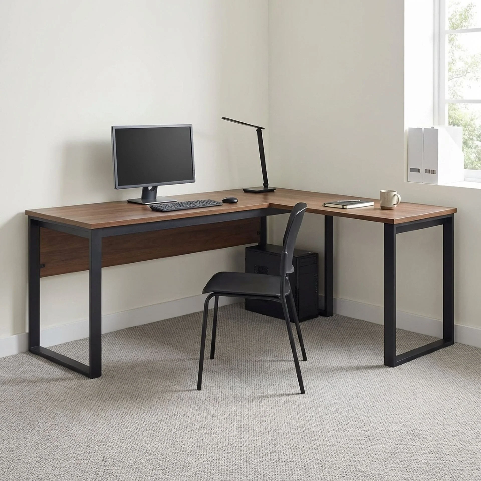 Nakia Computer Corner Desk - Walnut - Image 3