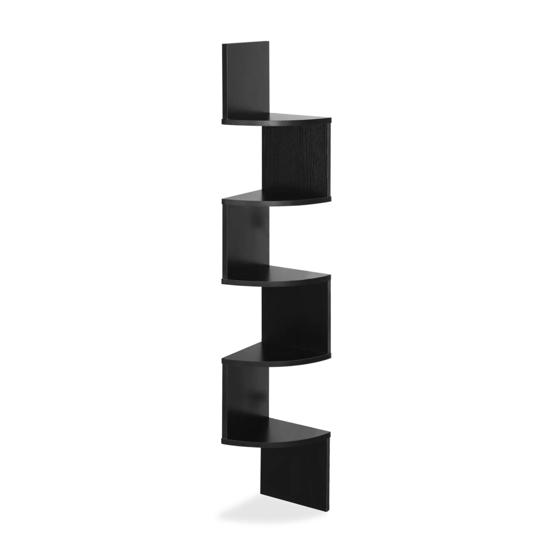 Nemi 5-Tier Wall Mounted Corner Shelf - Black - Image 7