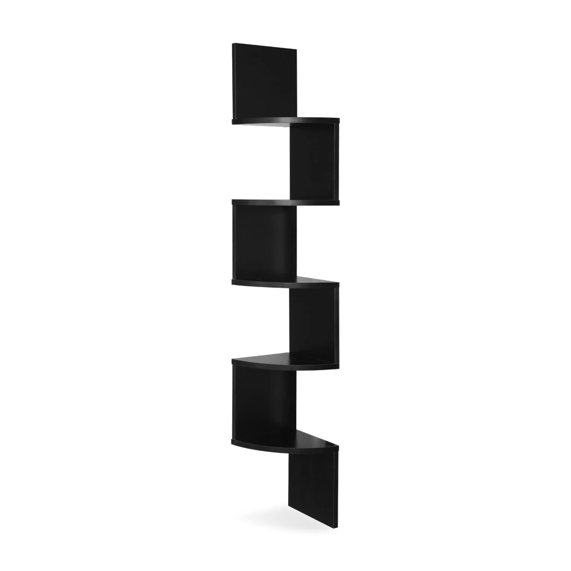 Nemi 5-Tier Wall Mounted Corner Shelf - Black - Image 8
