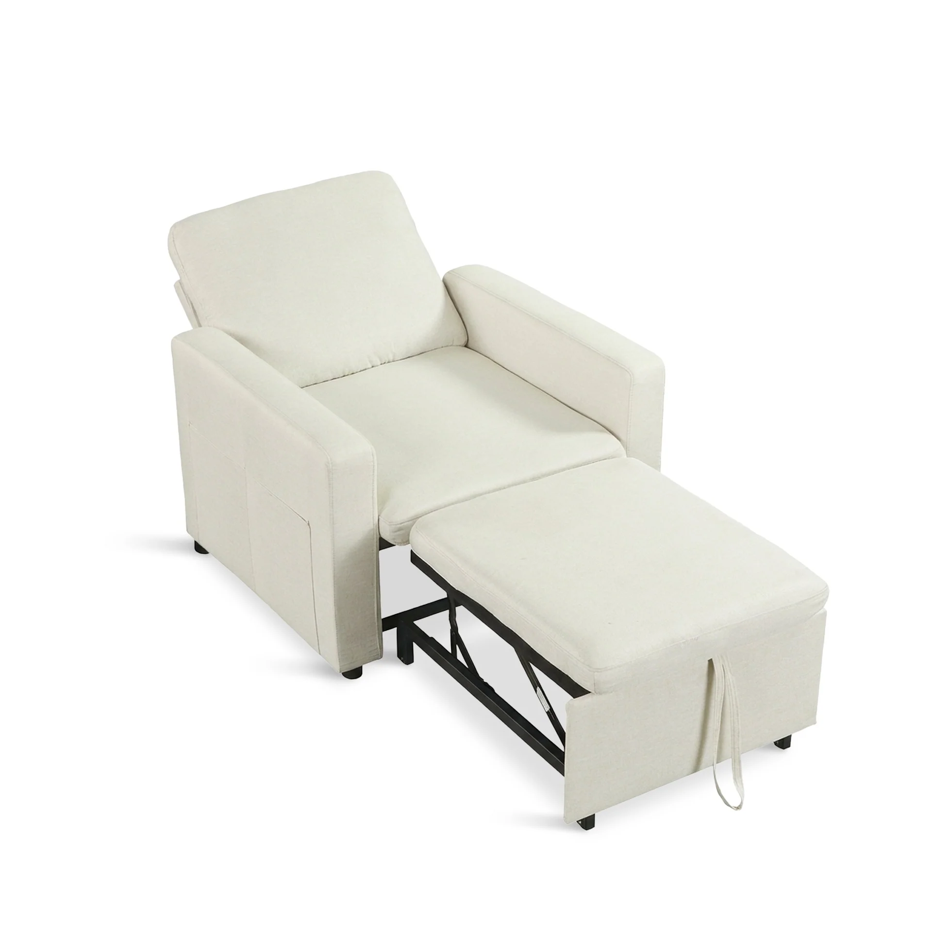 Nest Linen 1 Seater Sofa Bed - Cream - Image 13