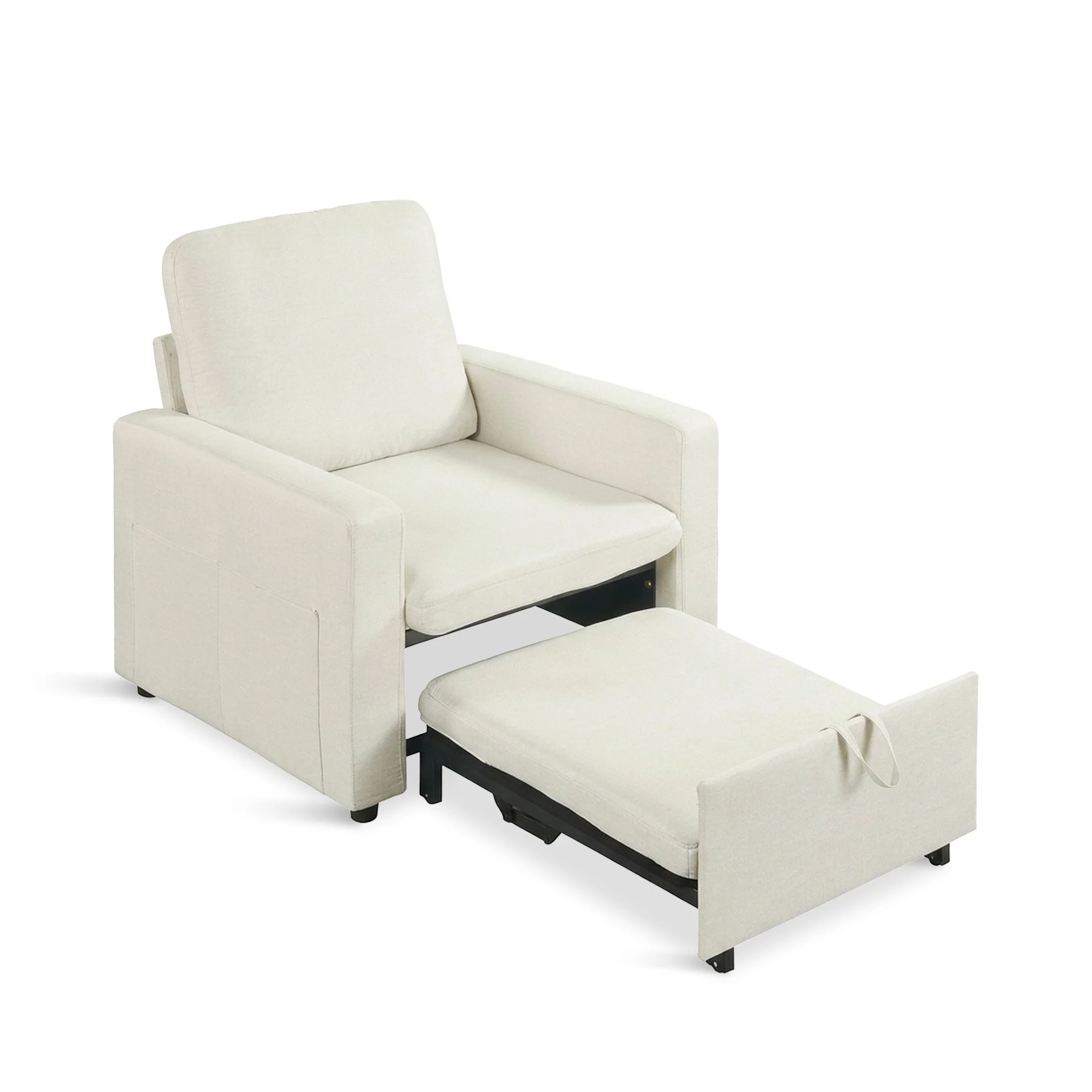 Nest Linen 1 Seater Sofa Bed - Cream - Image 15
