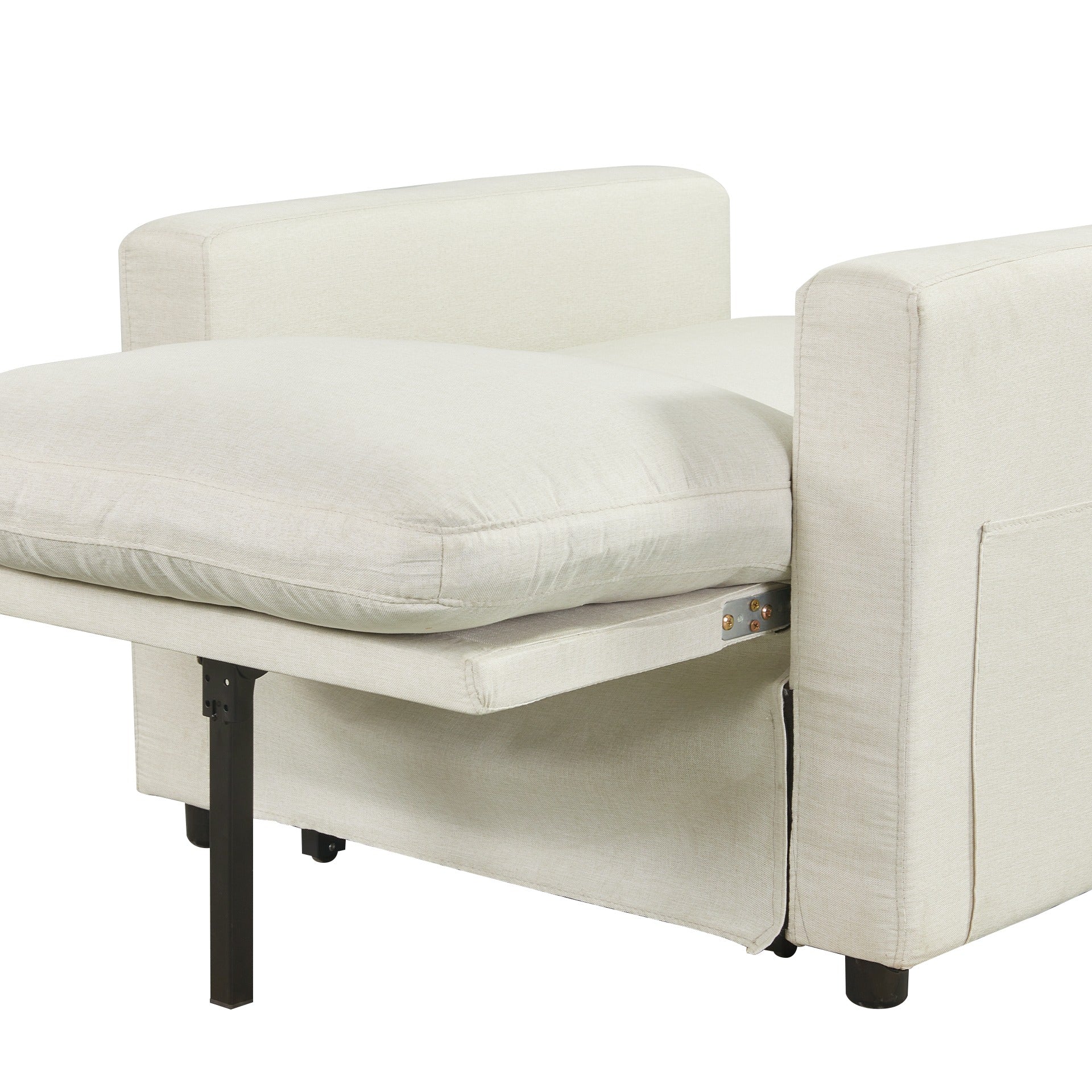 Nest Linen 1 Seater Sofa Bed - Cream - Image 19