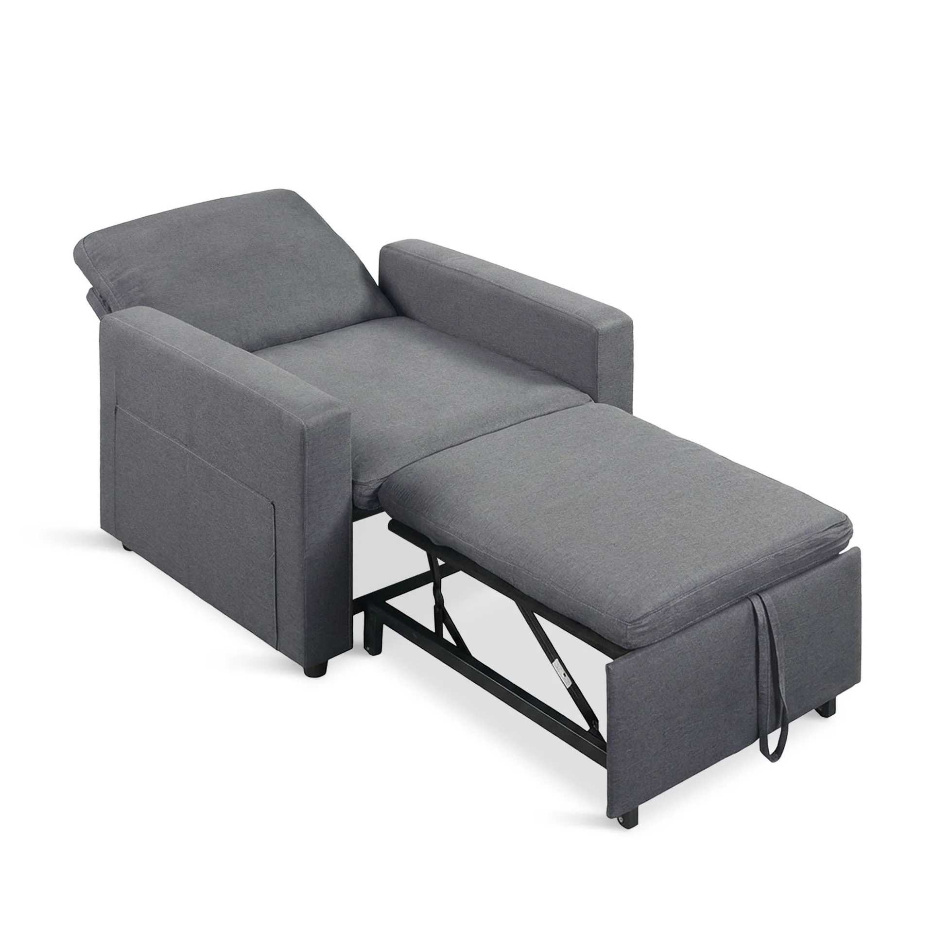 Nest Linen 1 Seater Sofa Bed - Dark Grey - Image 15
