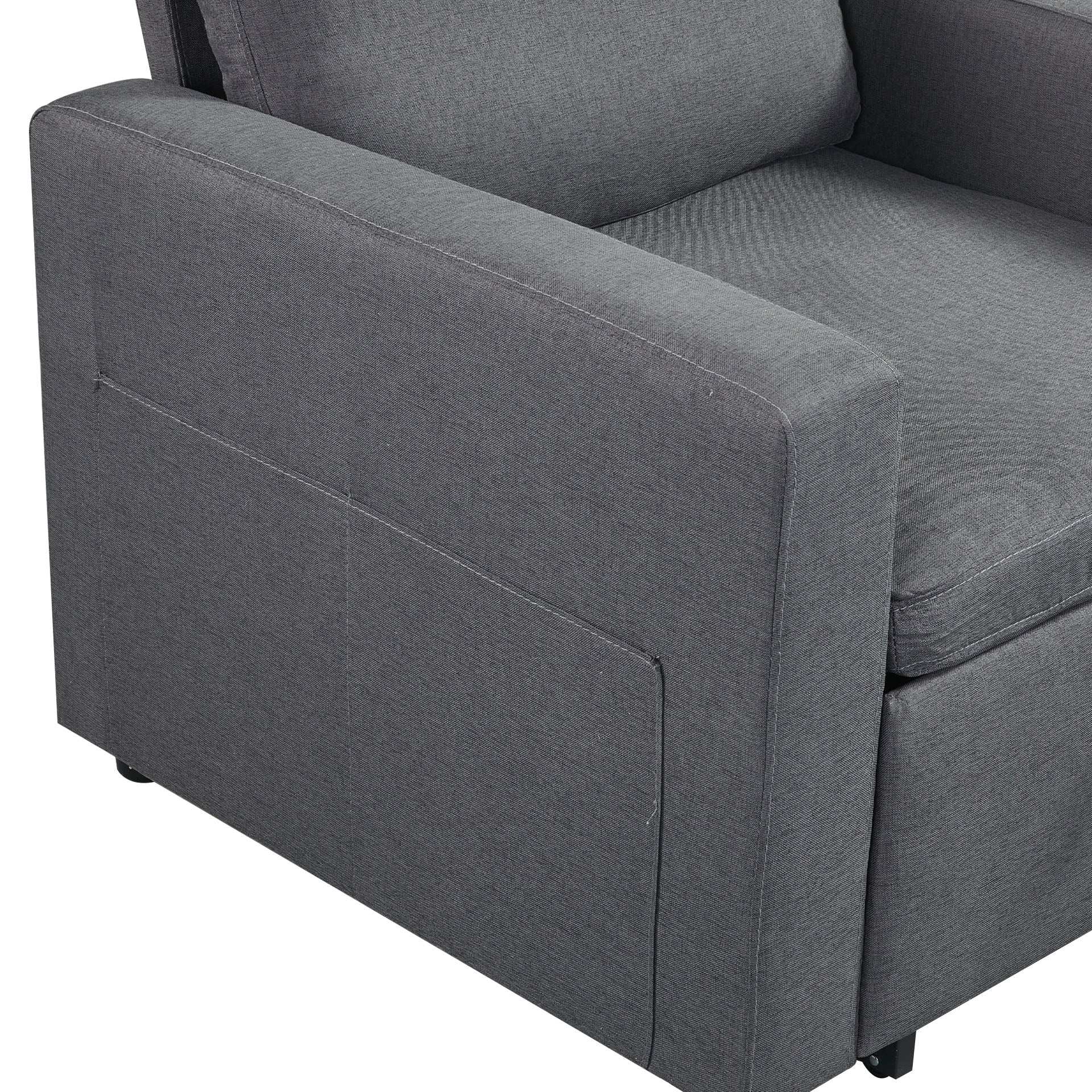 Nest Linen 1 Seater Sofa Bed - Dark Grey - Image 17