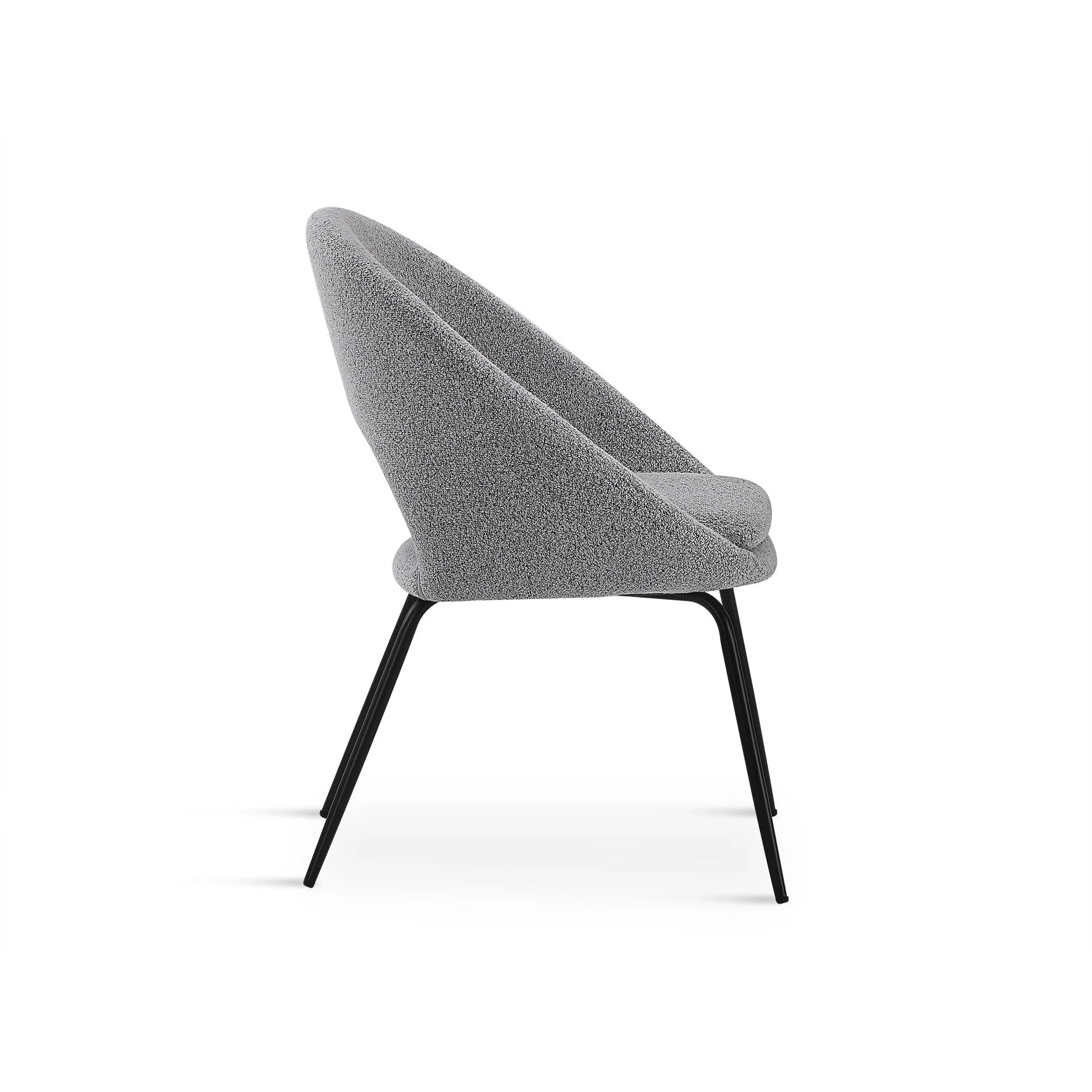 Nimue Fabric Dining Chair - Set of 2 - Greyish Black - Image 7
